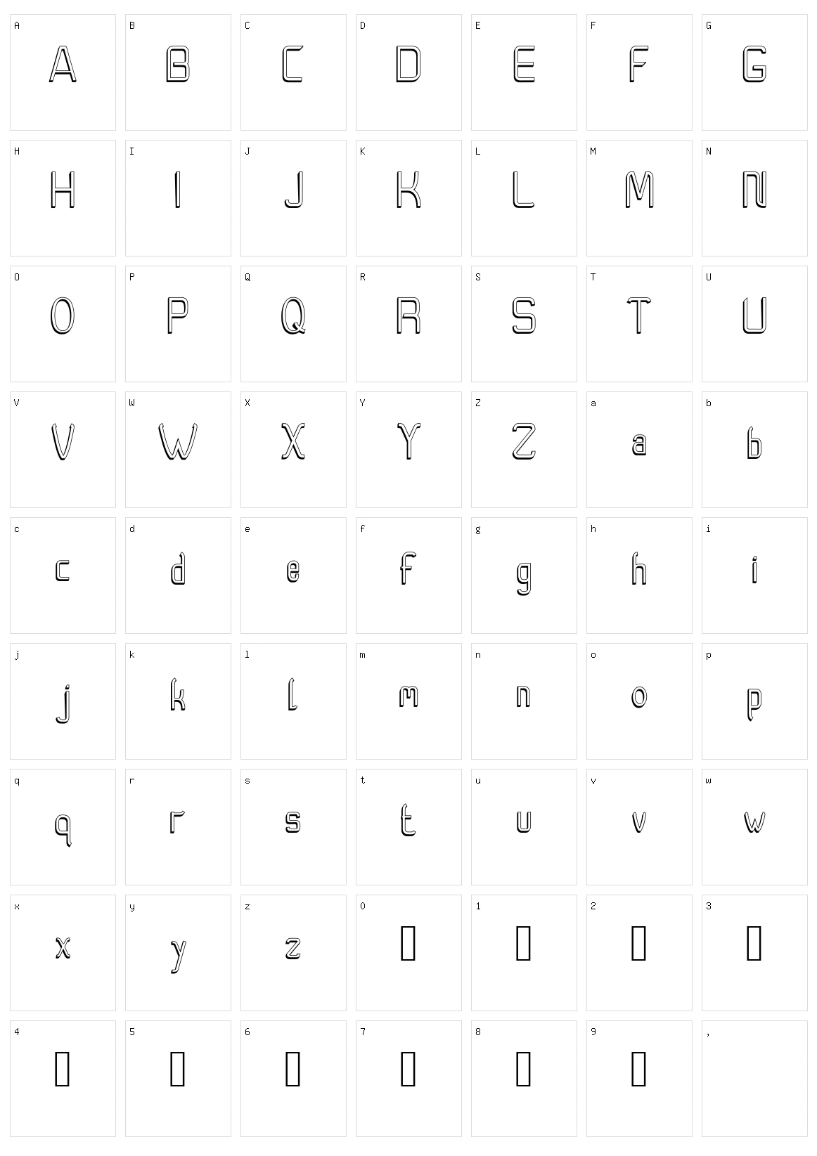 Moedyningsih Shadow Character Set