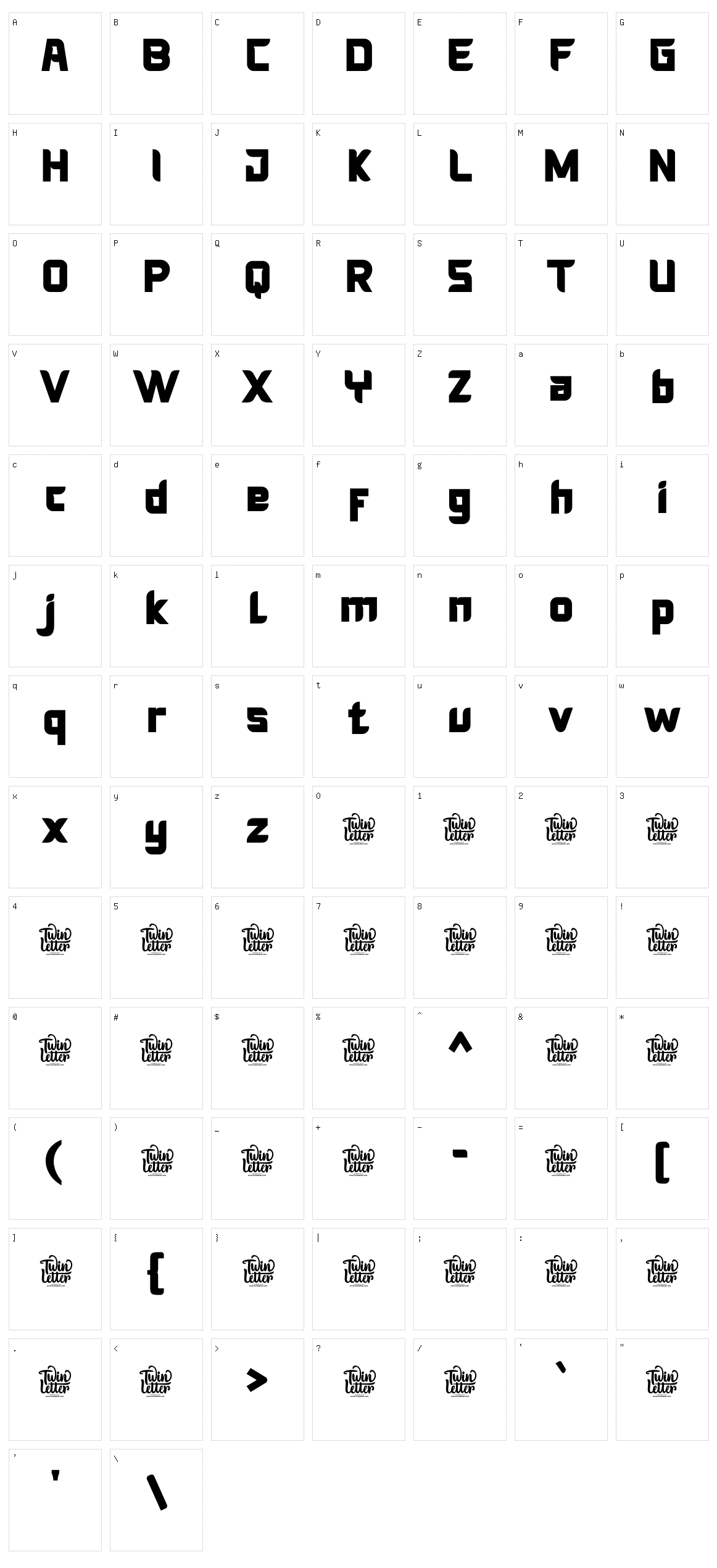 Mondera Character Set