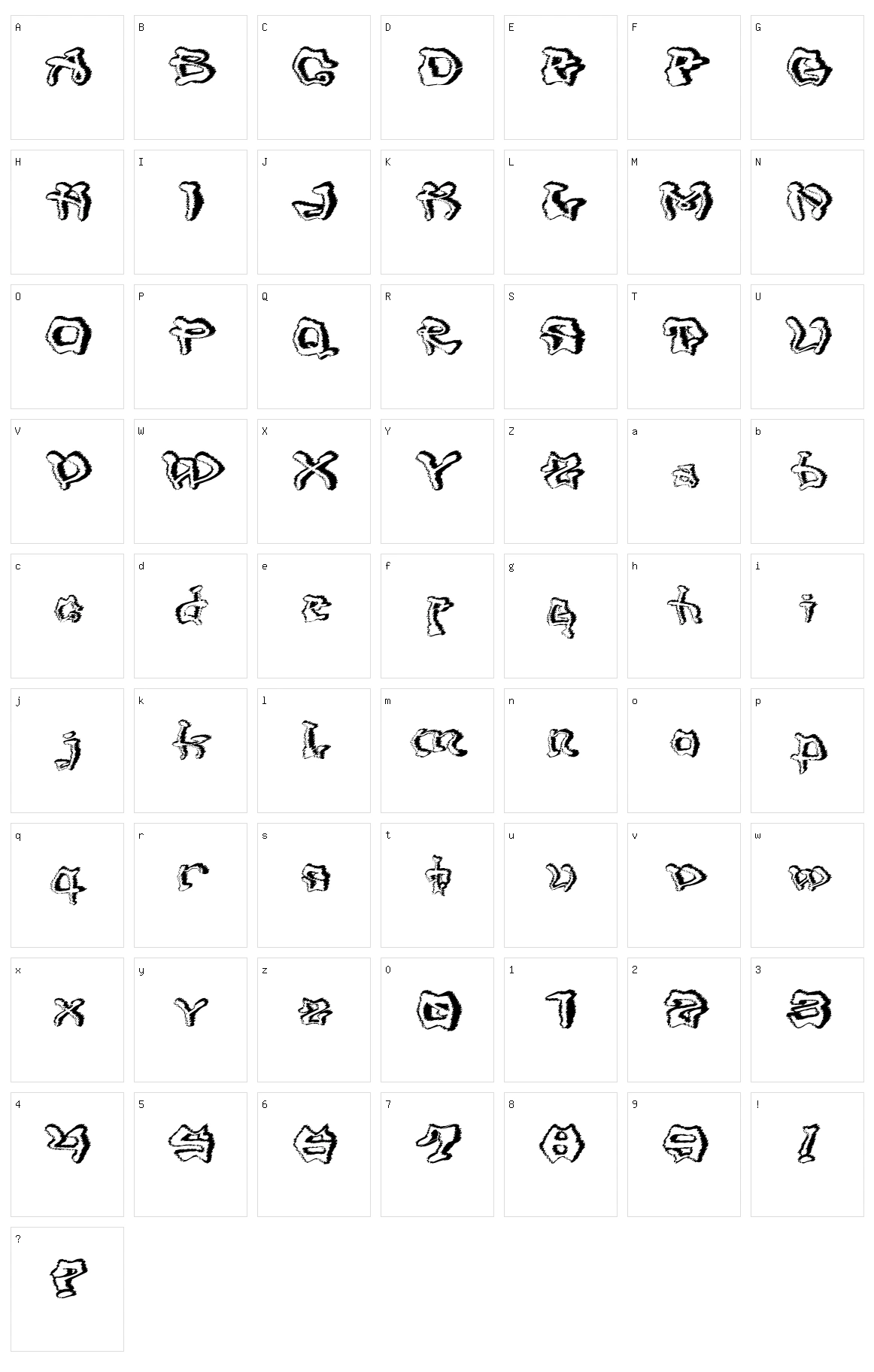 Mondrongo Character Set