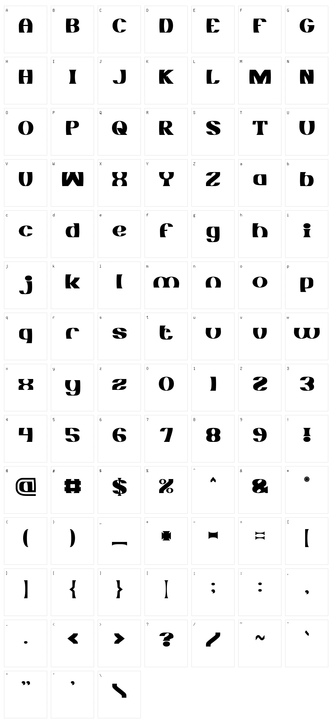 Monochrome Character Set