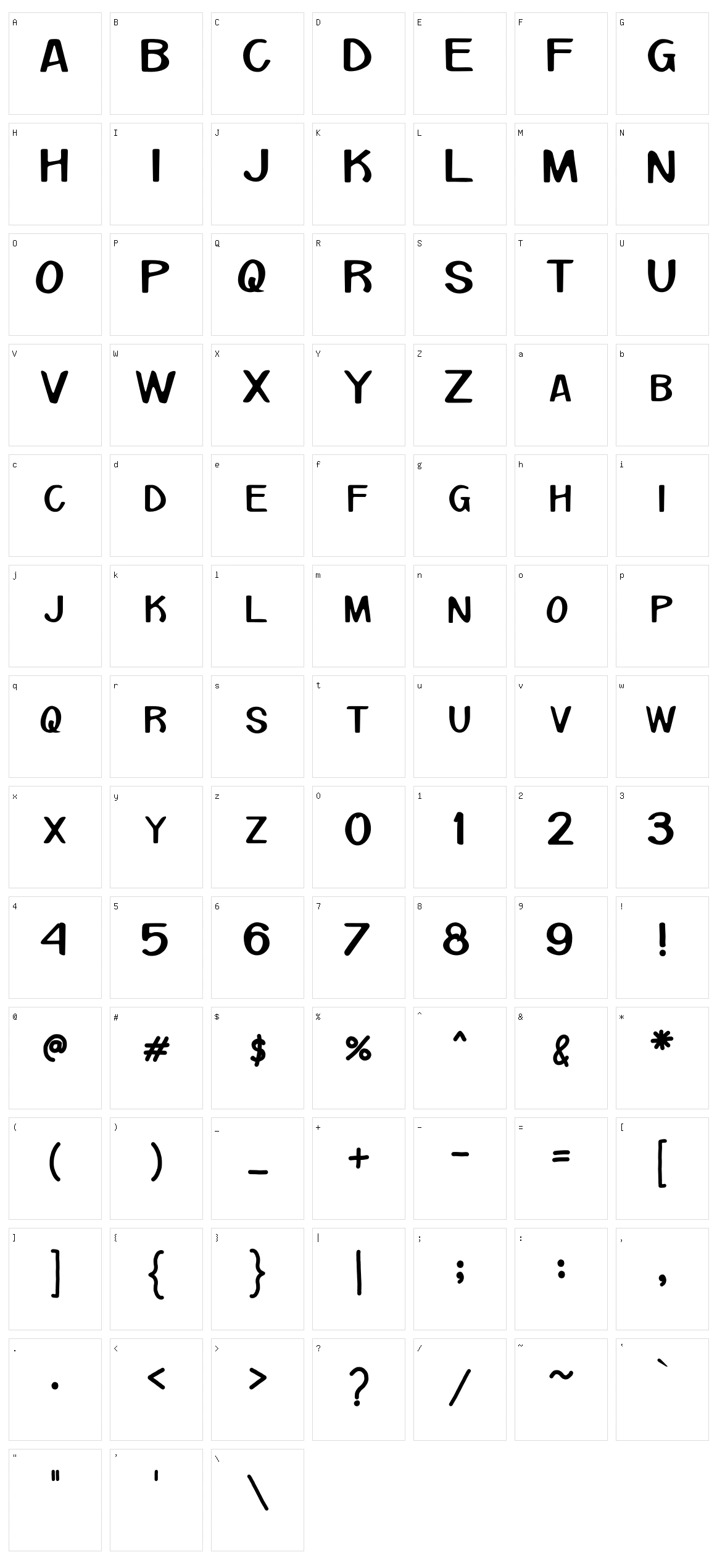 Monocrome Character Set