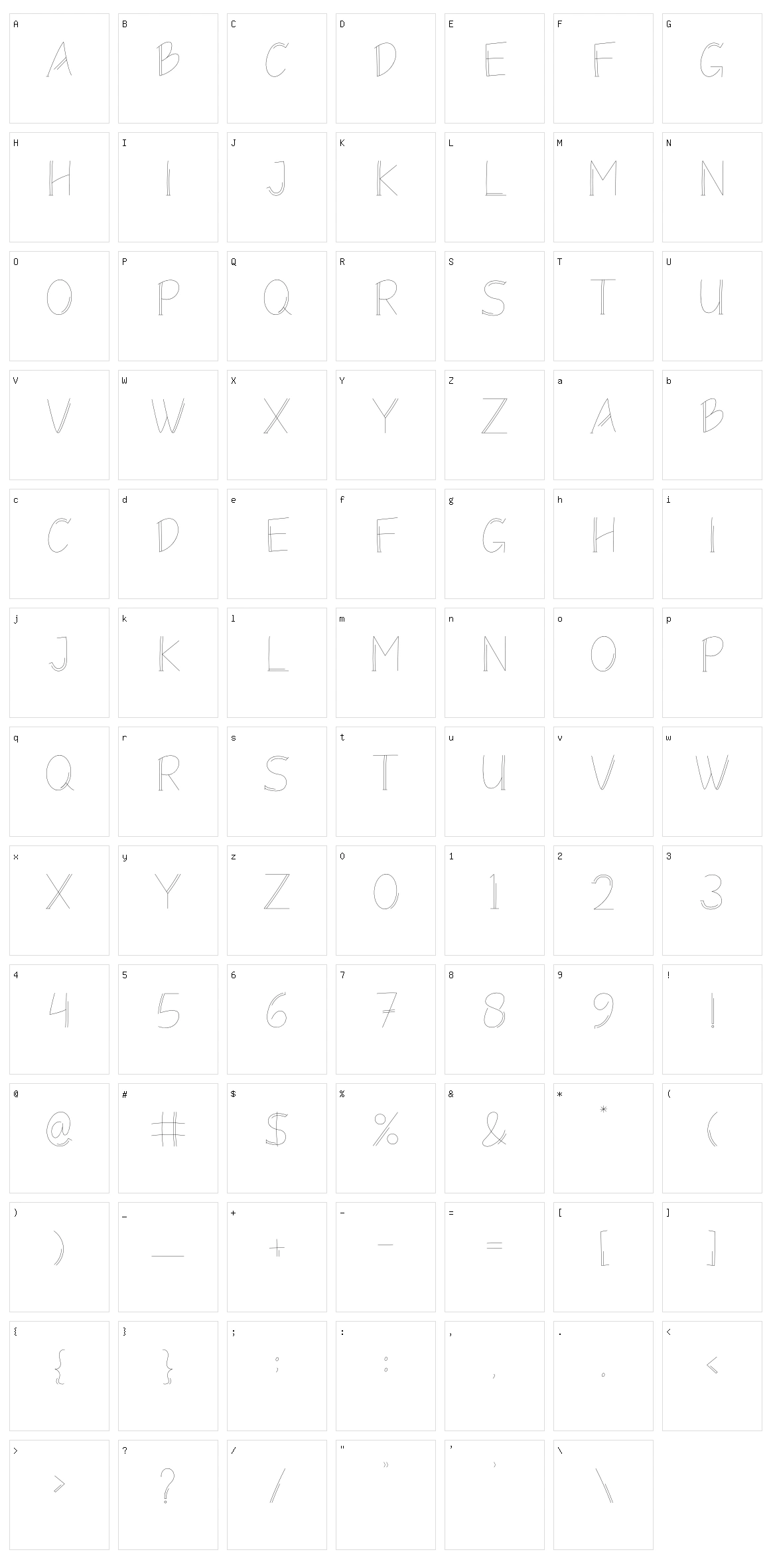 Monolism Character Set