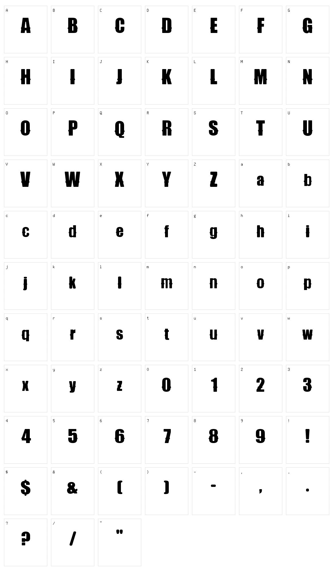 Monstard Character Set