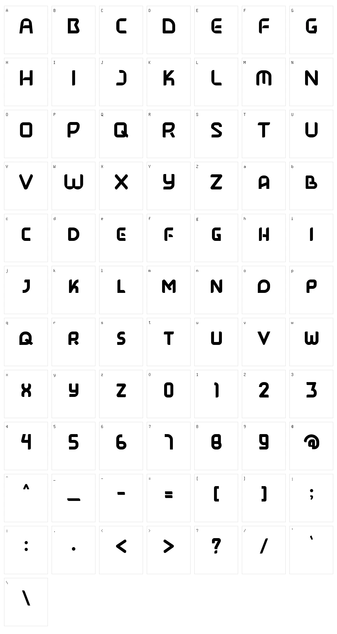 Monta Character Set