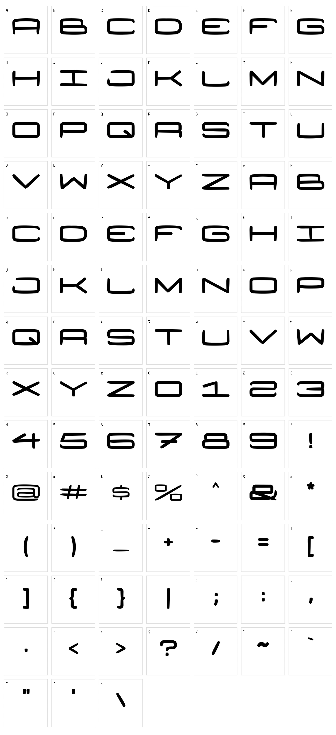 Moon Hand Character Set
