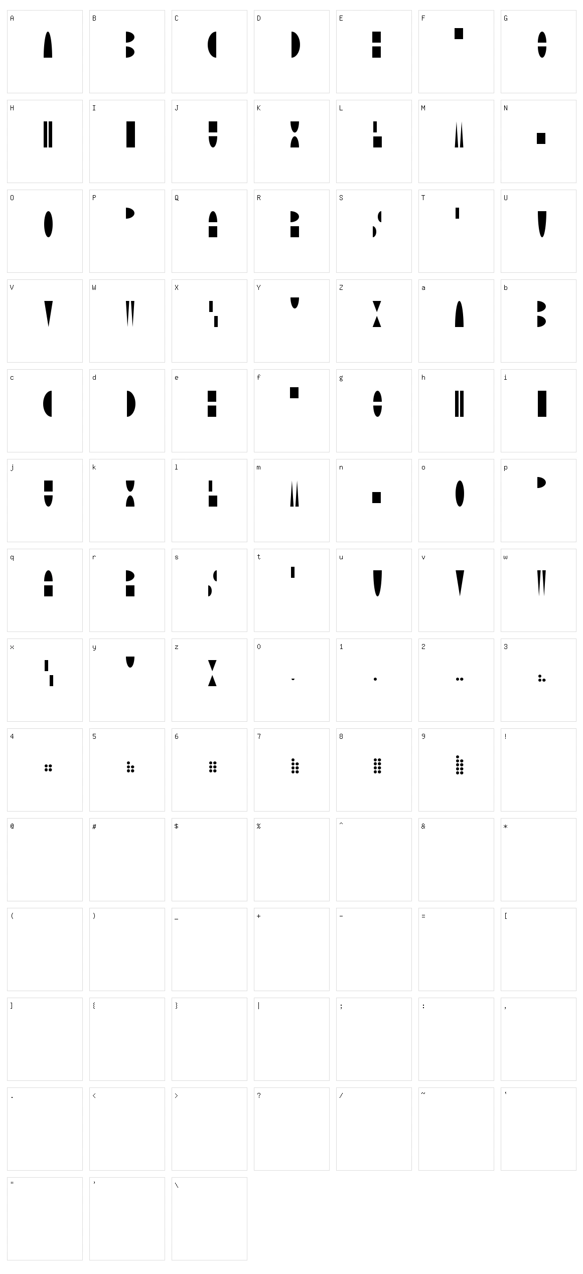 Moonblock Character Set