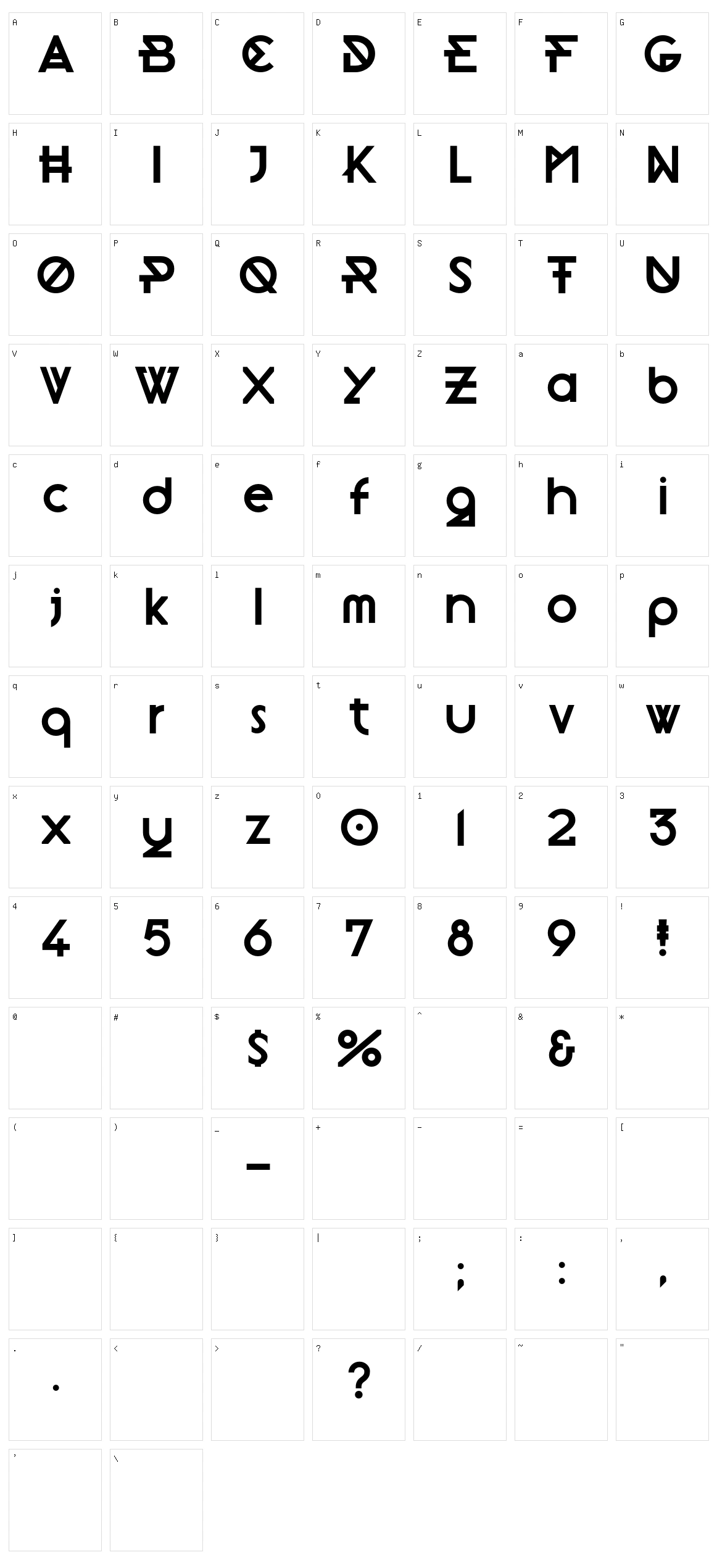 Morden Character Set