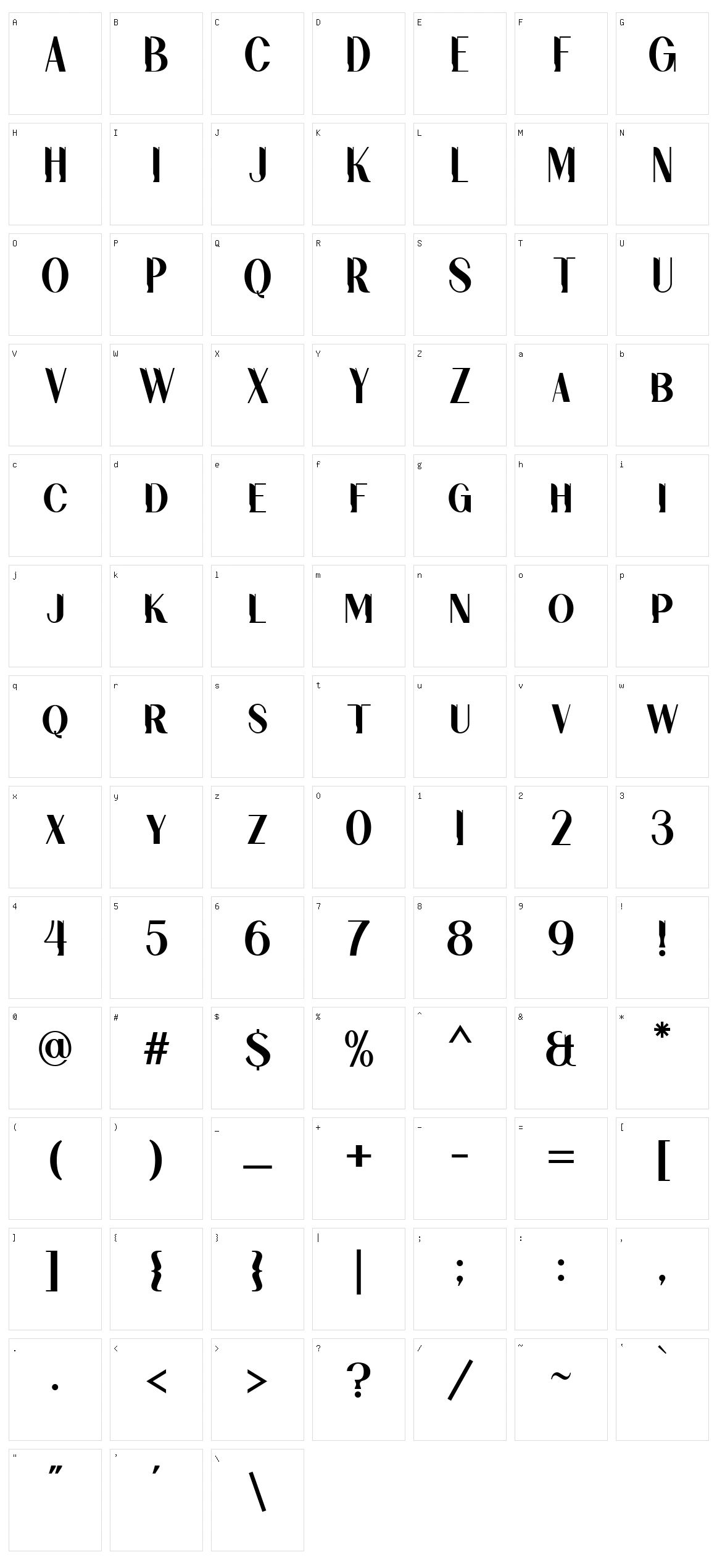 Morena Character Set