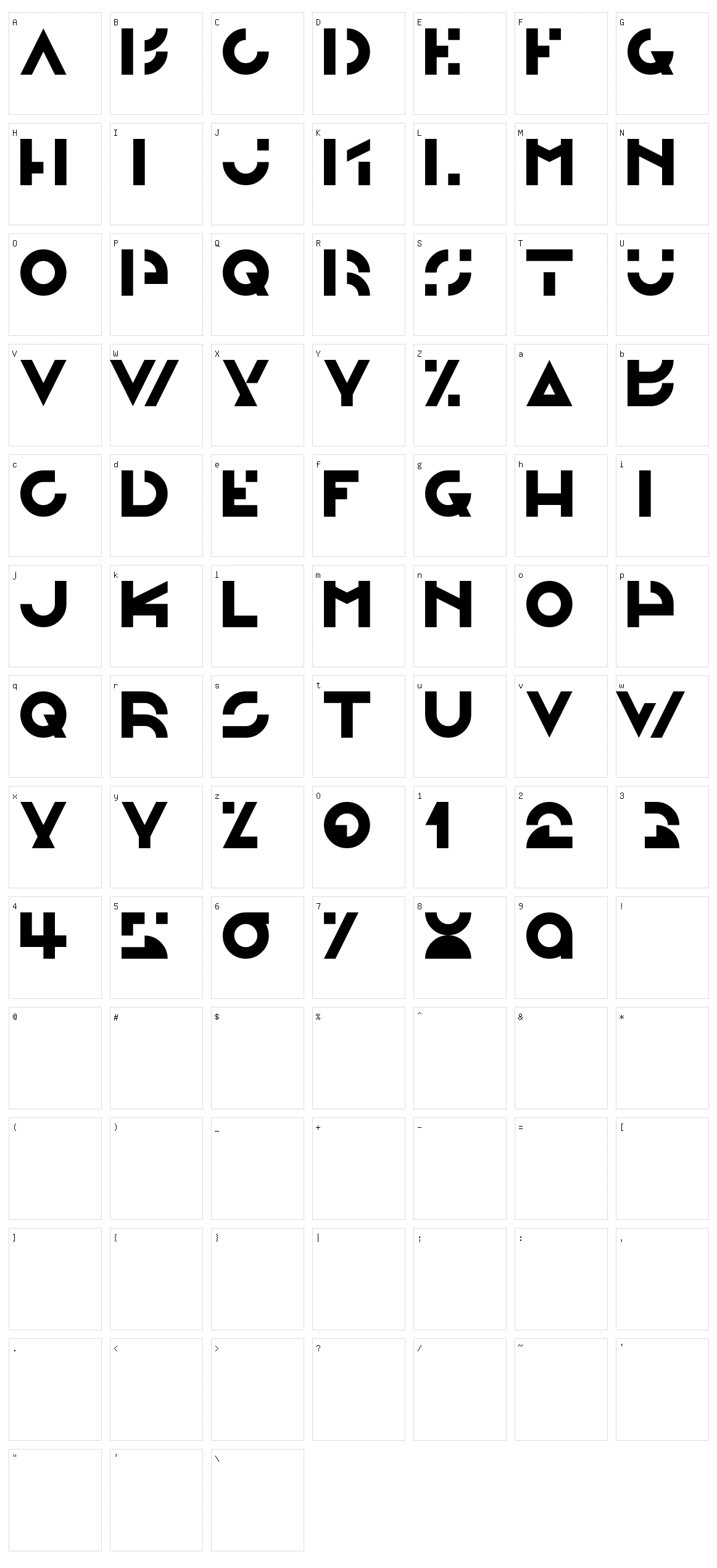 Morgante Character Set