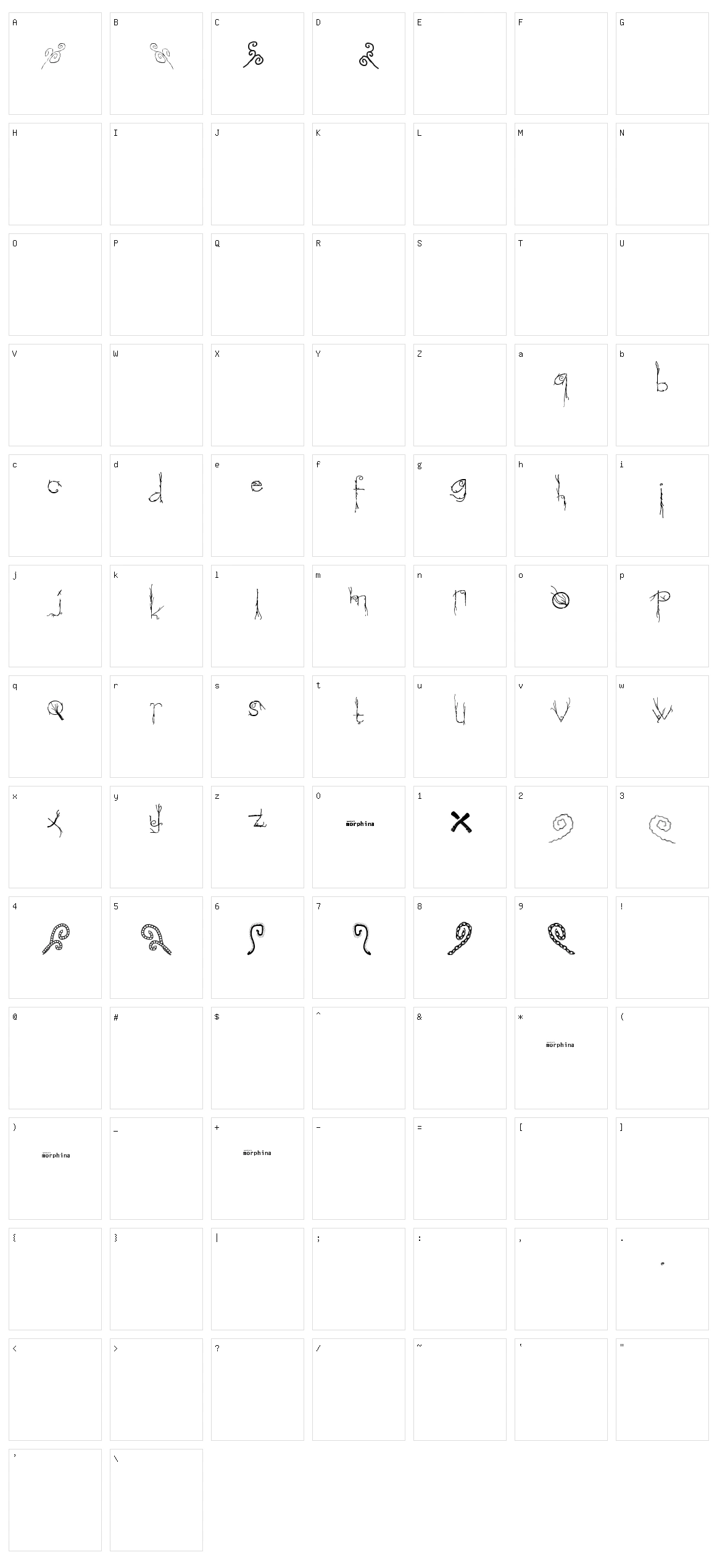 Morphina Character Set