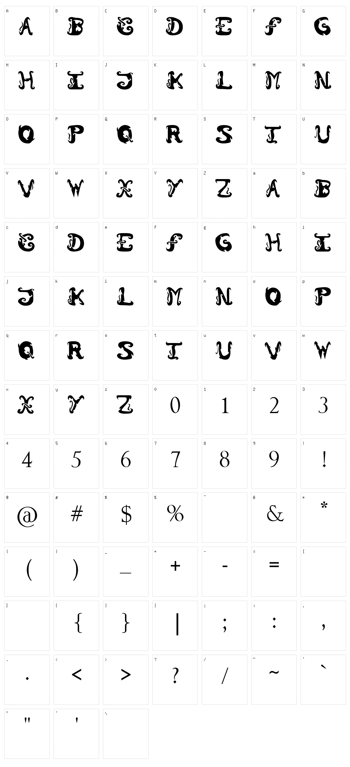 Morzo Character Set