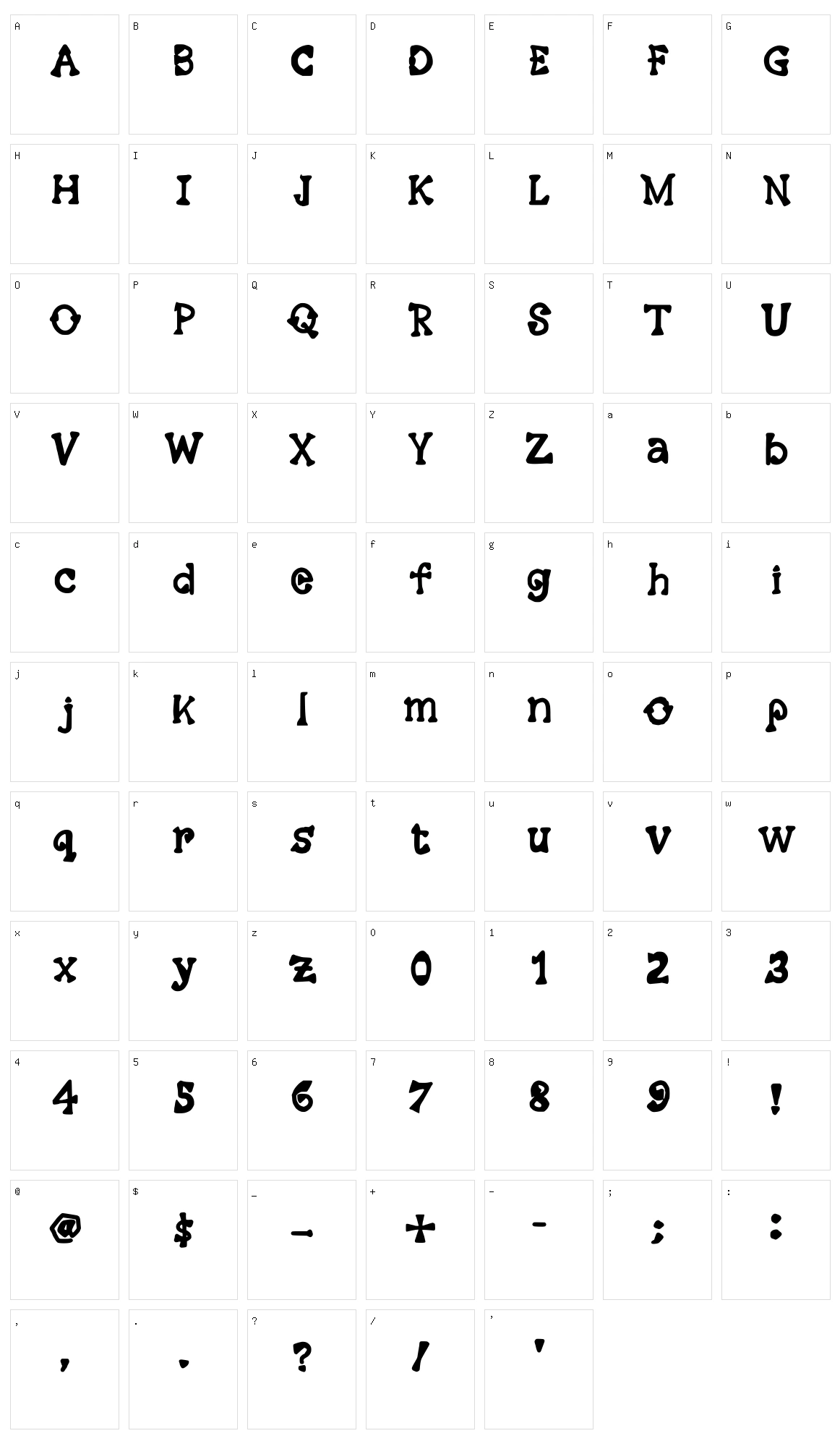 Mosaic Serif Character Set