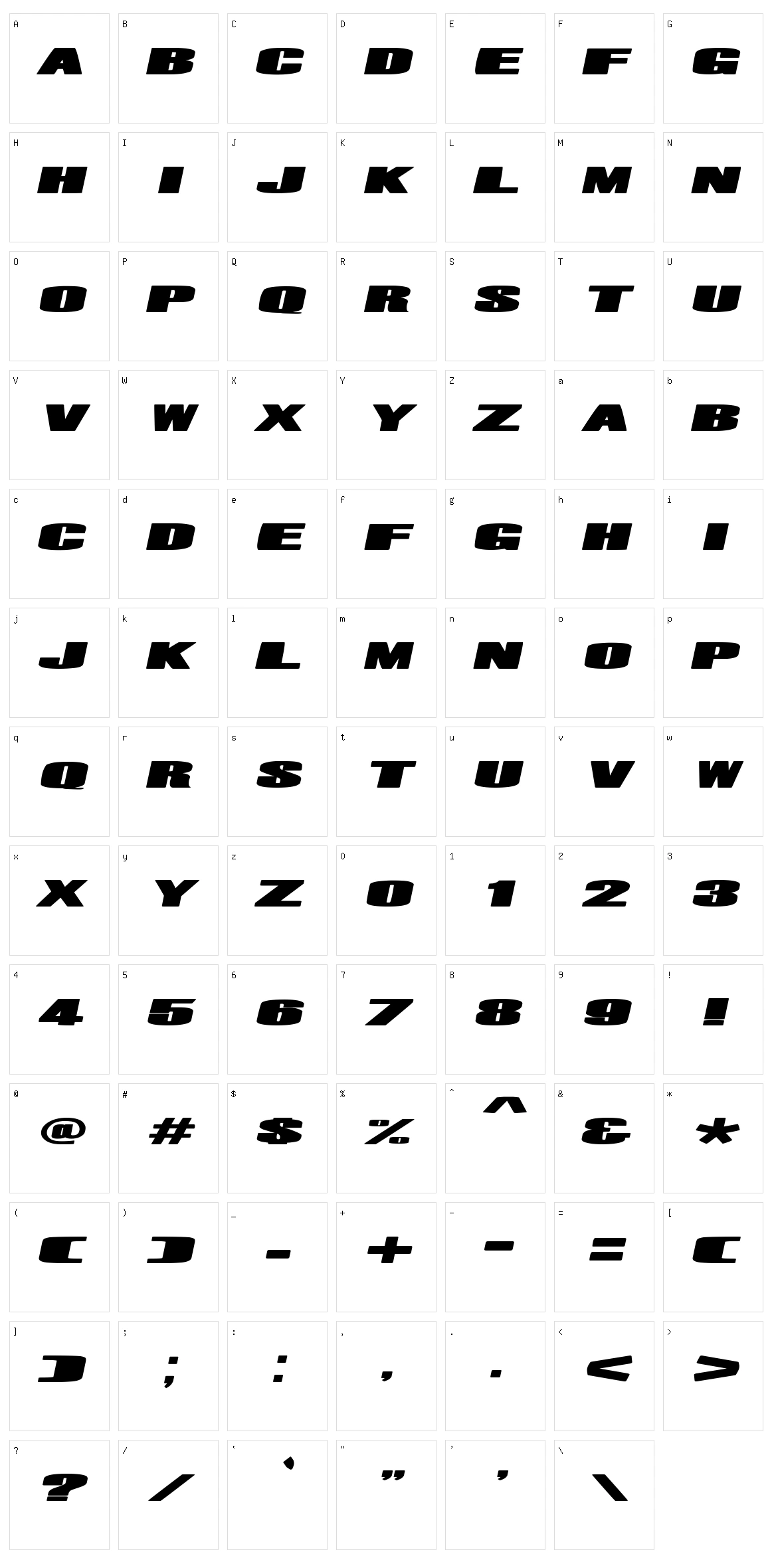 Mr. Machine Character Set