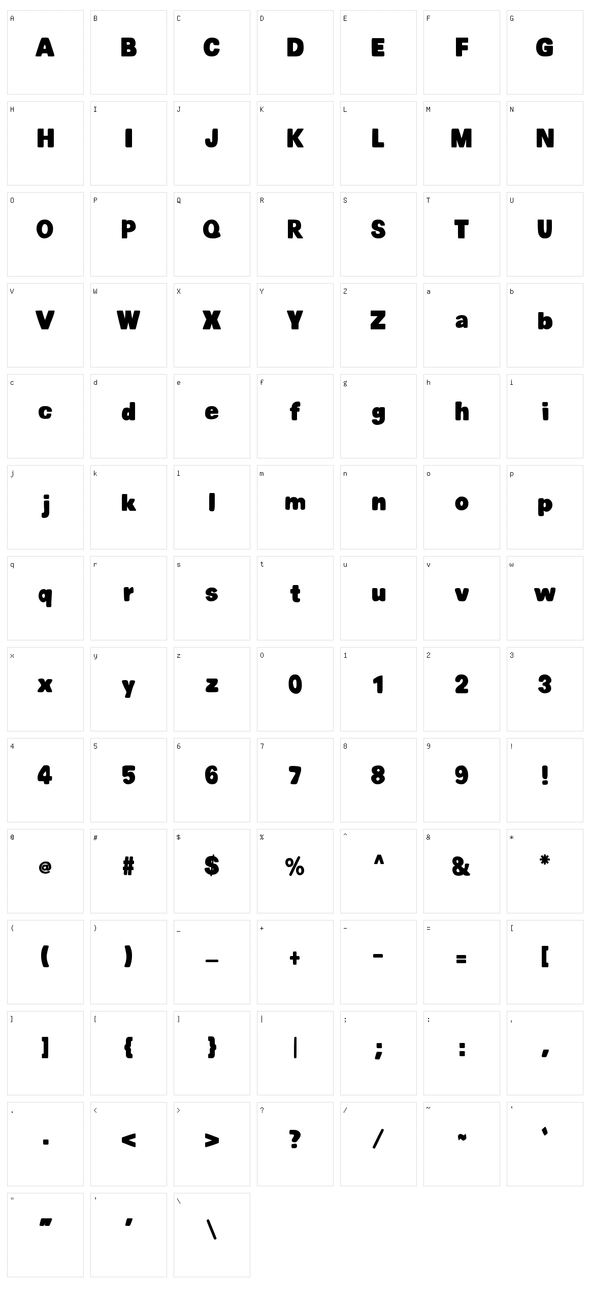 MTF Chubb Character Set