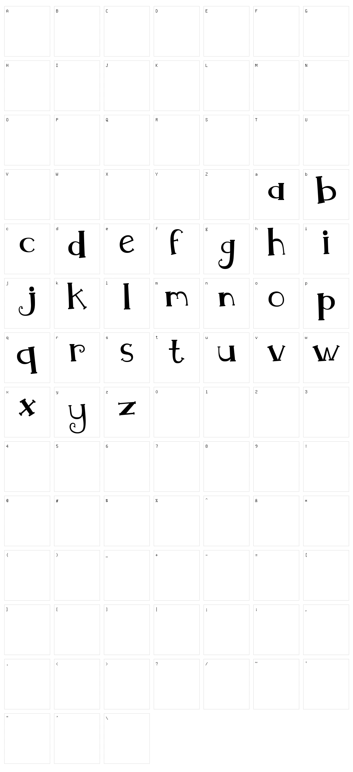 MTF Whimsy Character Set