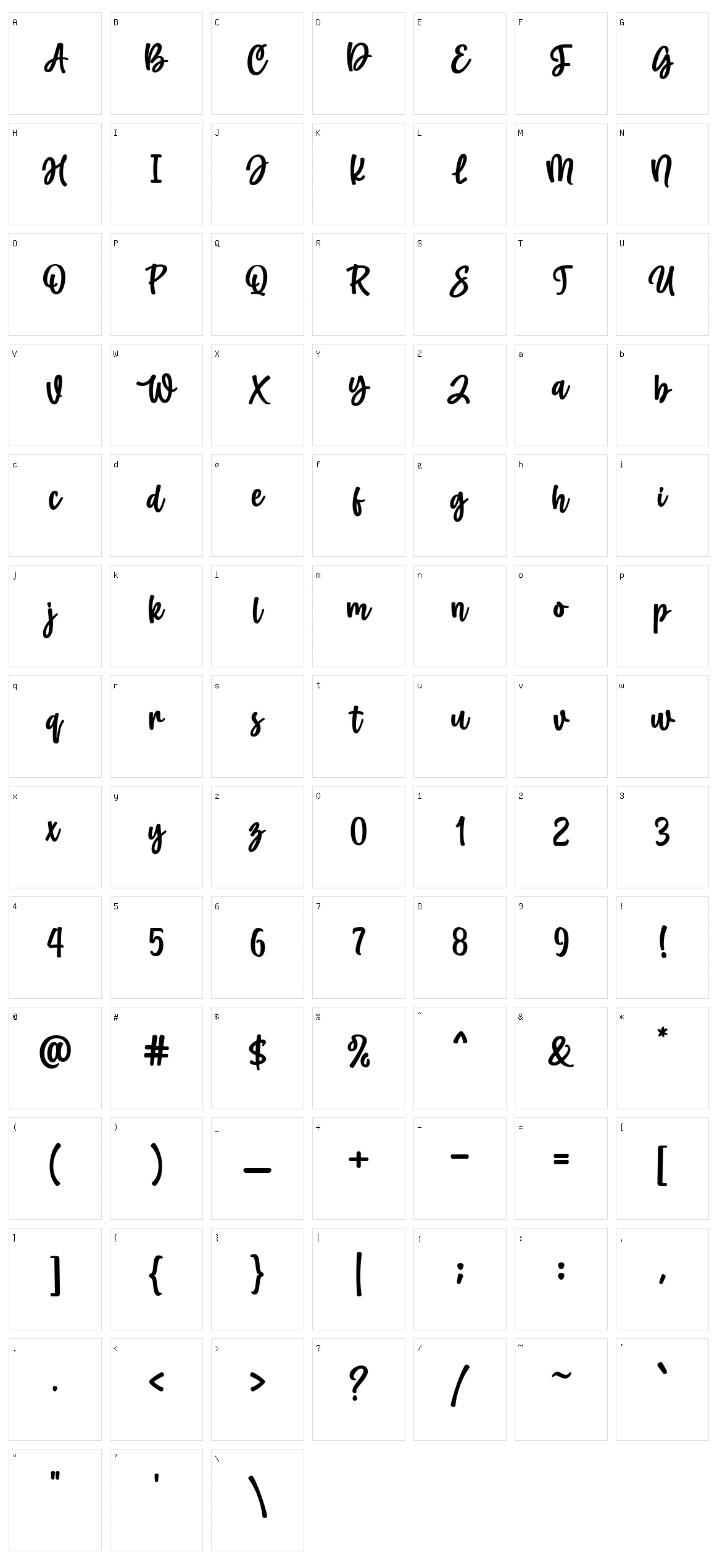 Wishline Character Set