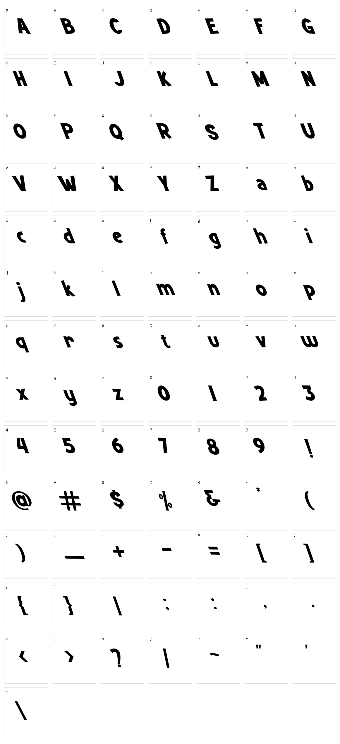 Mutchin Character Set