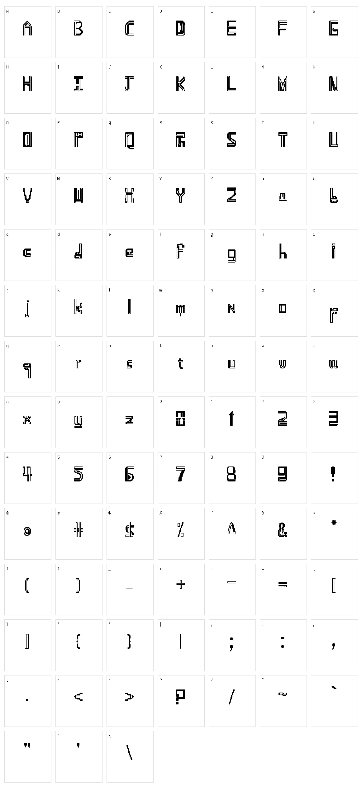 Namdemian Character Set