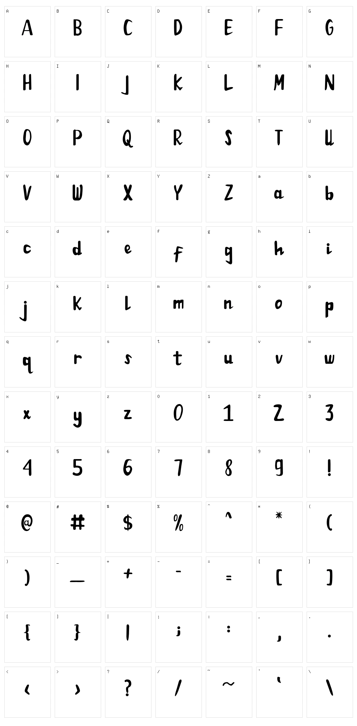 Naranda Character Set