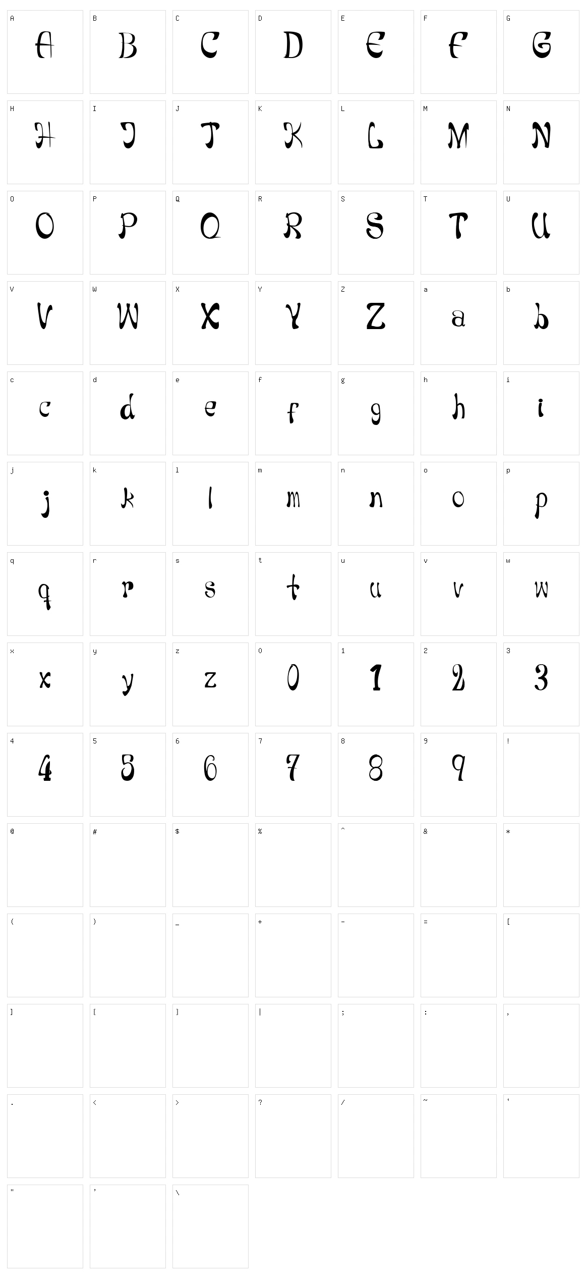 Navz Character Set
