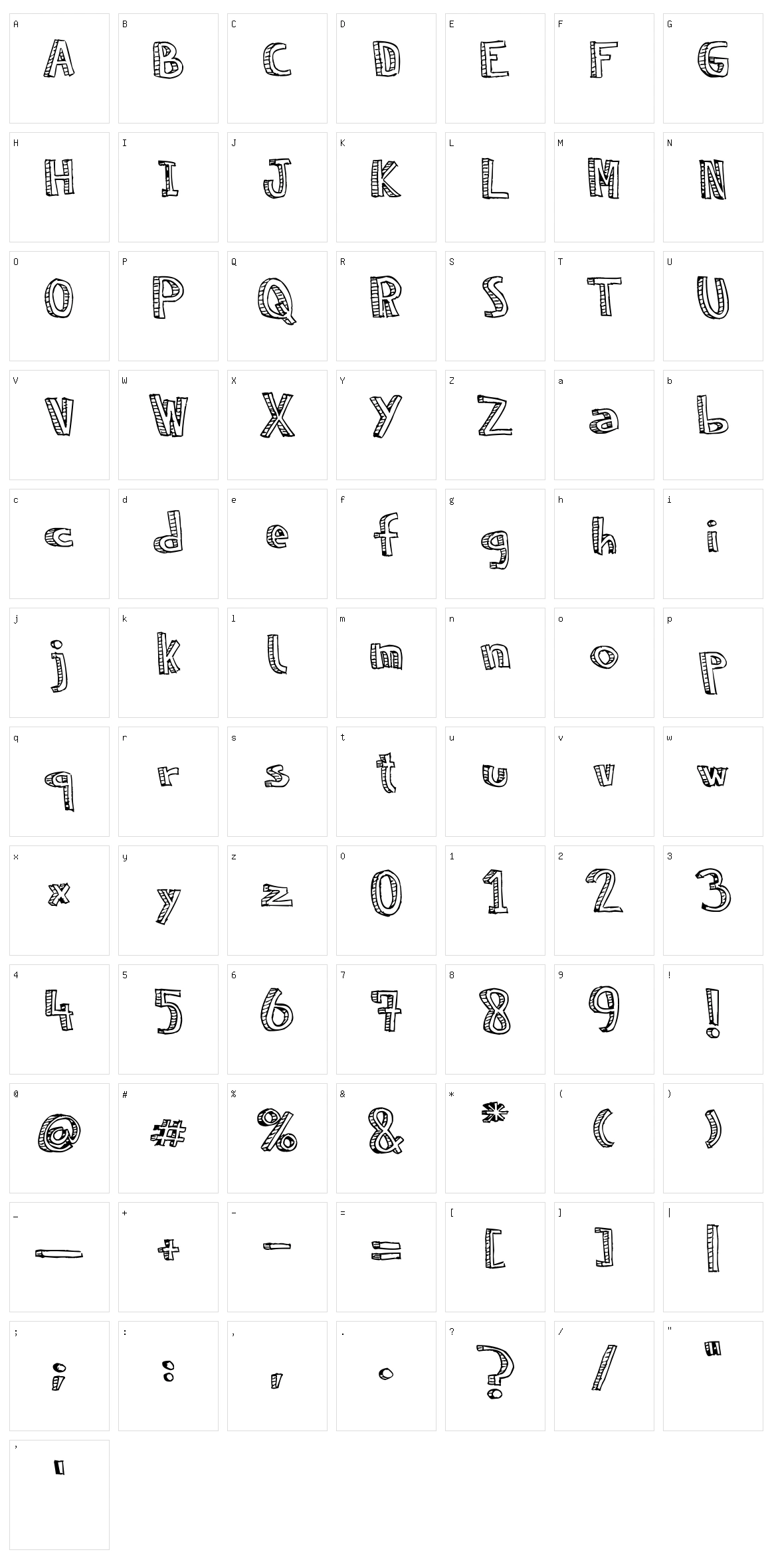 NeNe WeNo Reliev Character Set