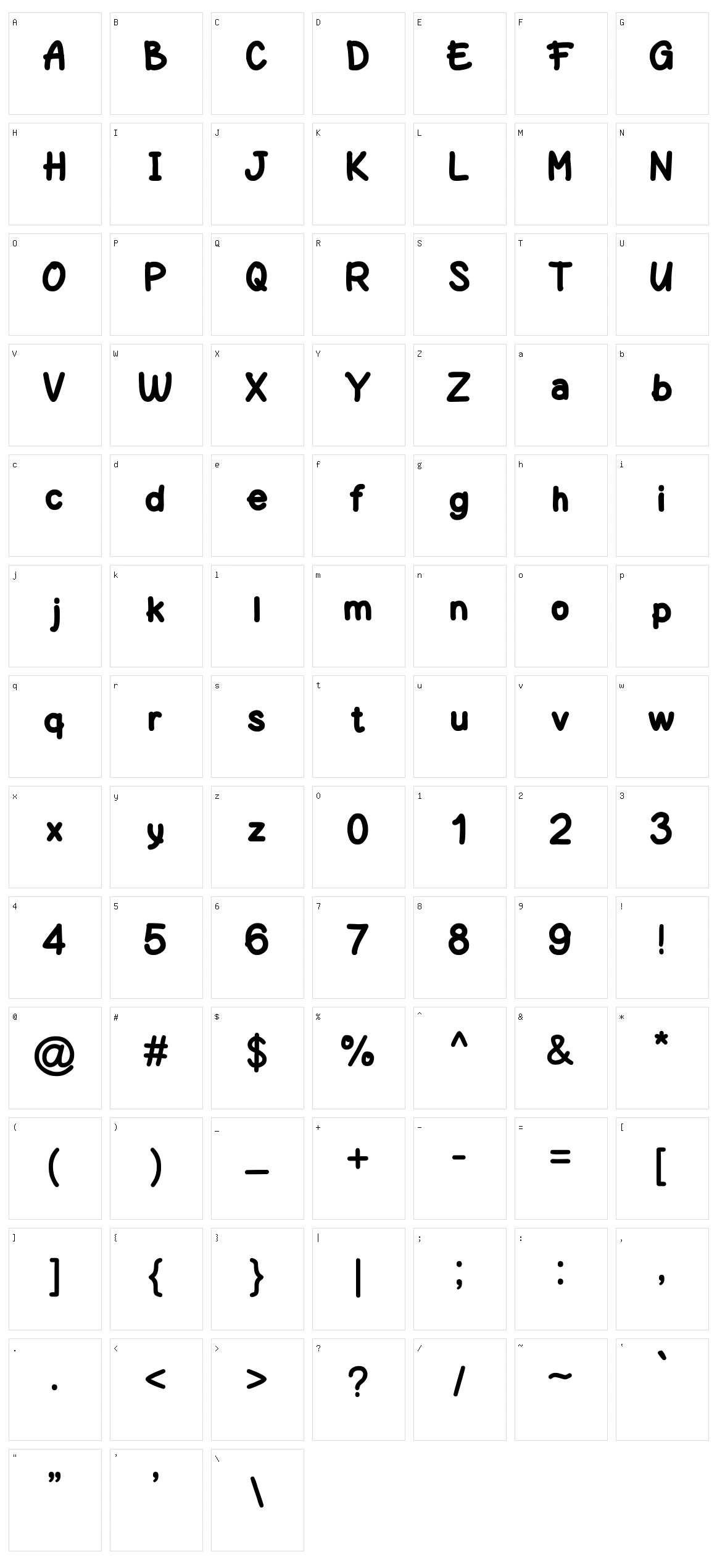 Netigen Character Set