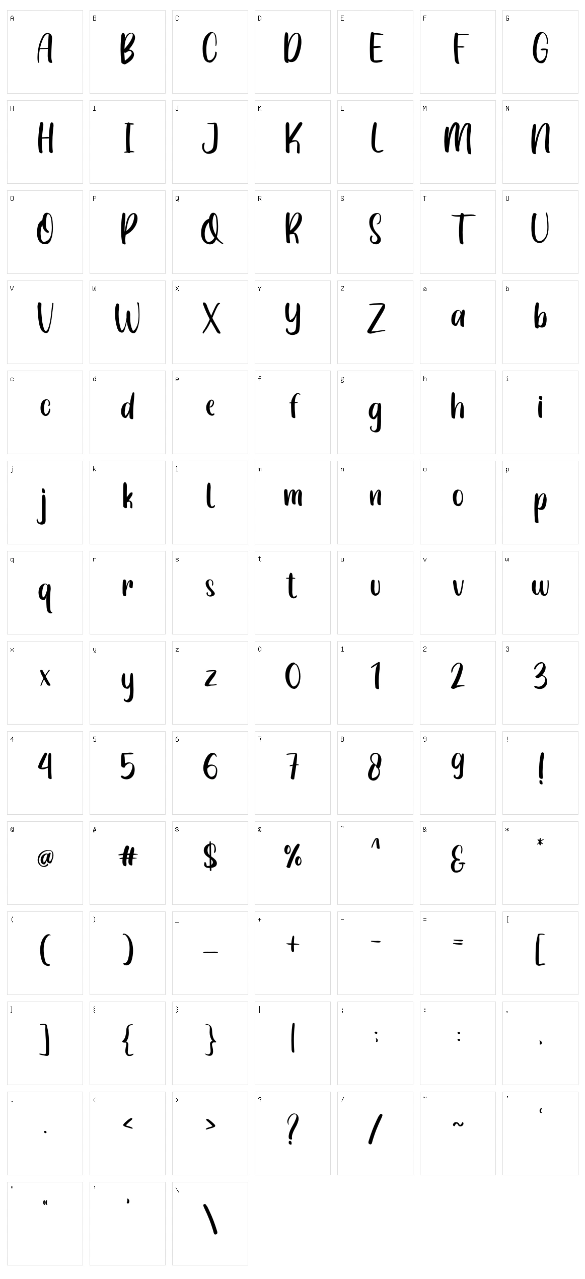 Puisi Adinda Character Set