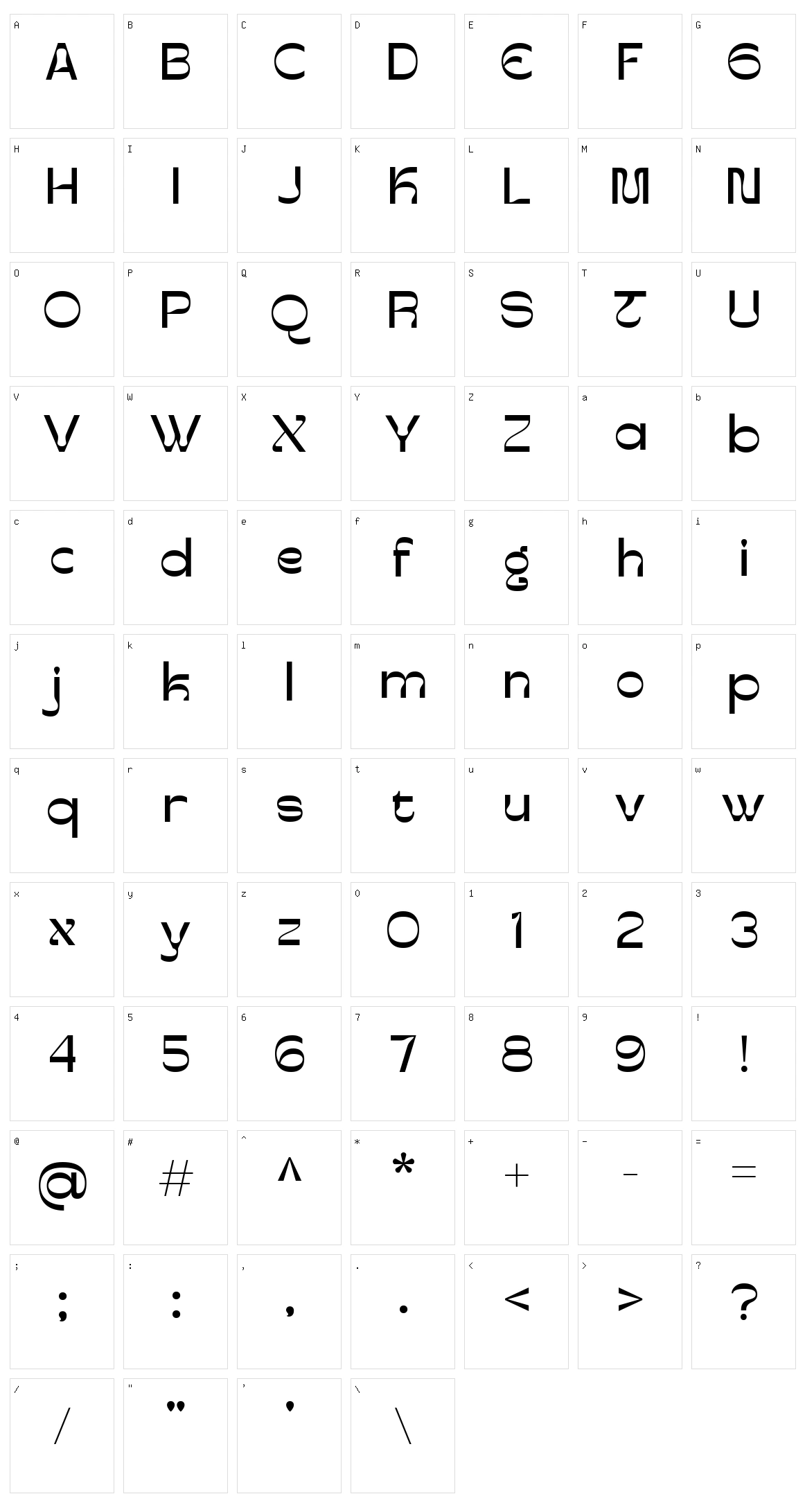 Niblick Character Set