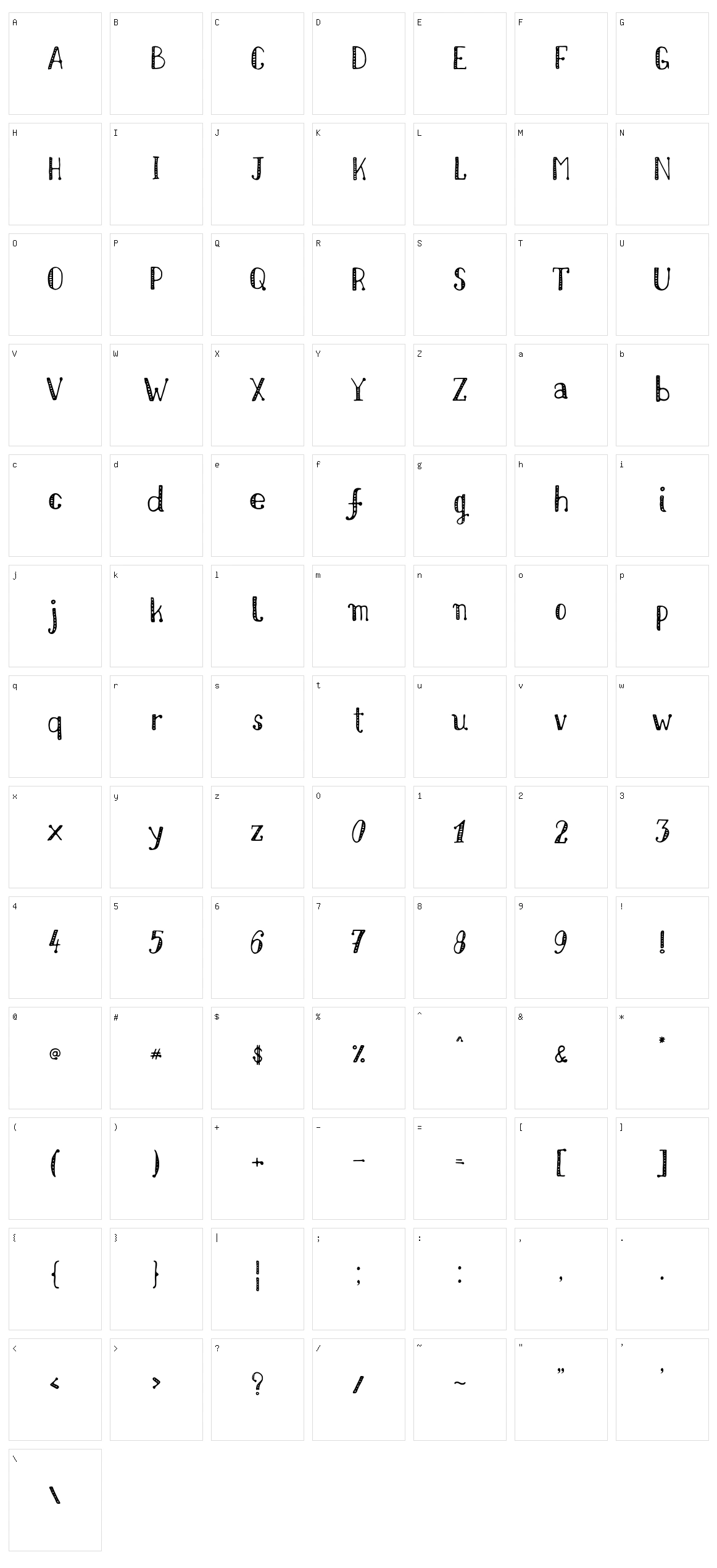 Nikolaidis Hand Character Set