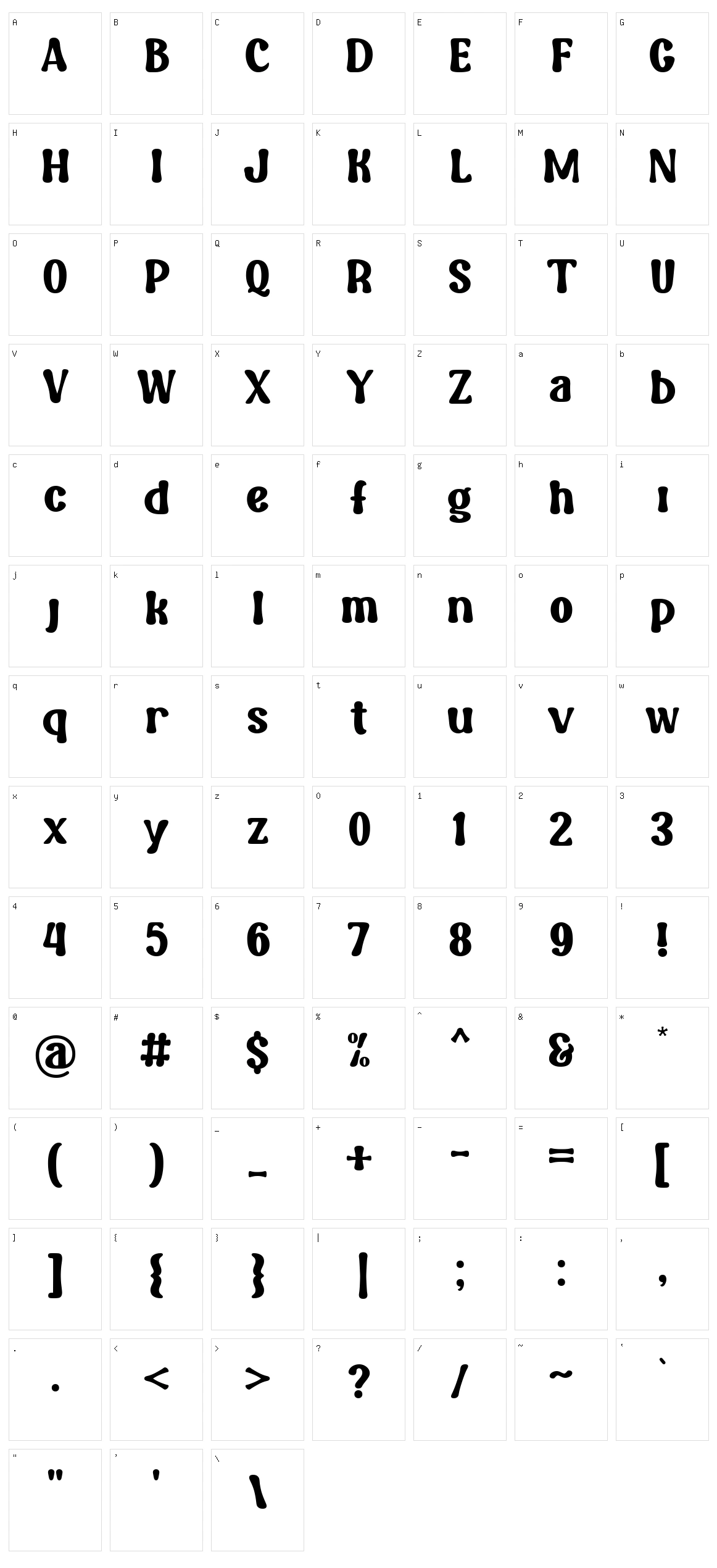 Ningst Mode Character Set