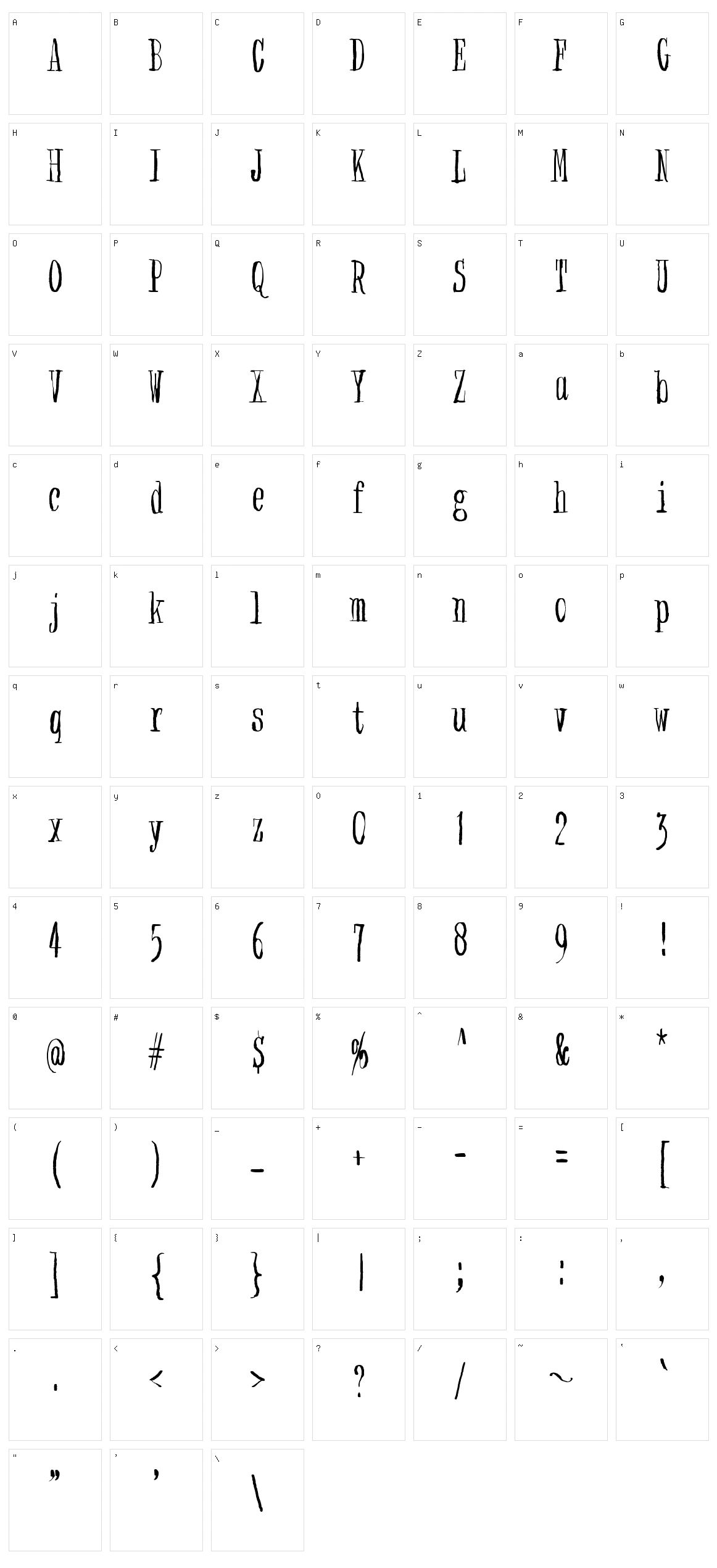 Non watercolor Character Set