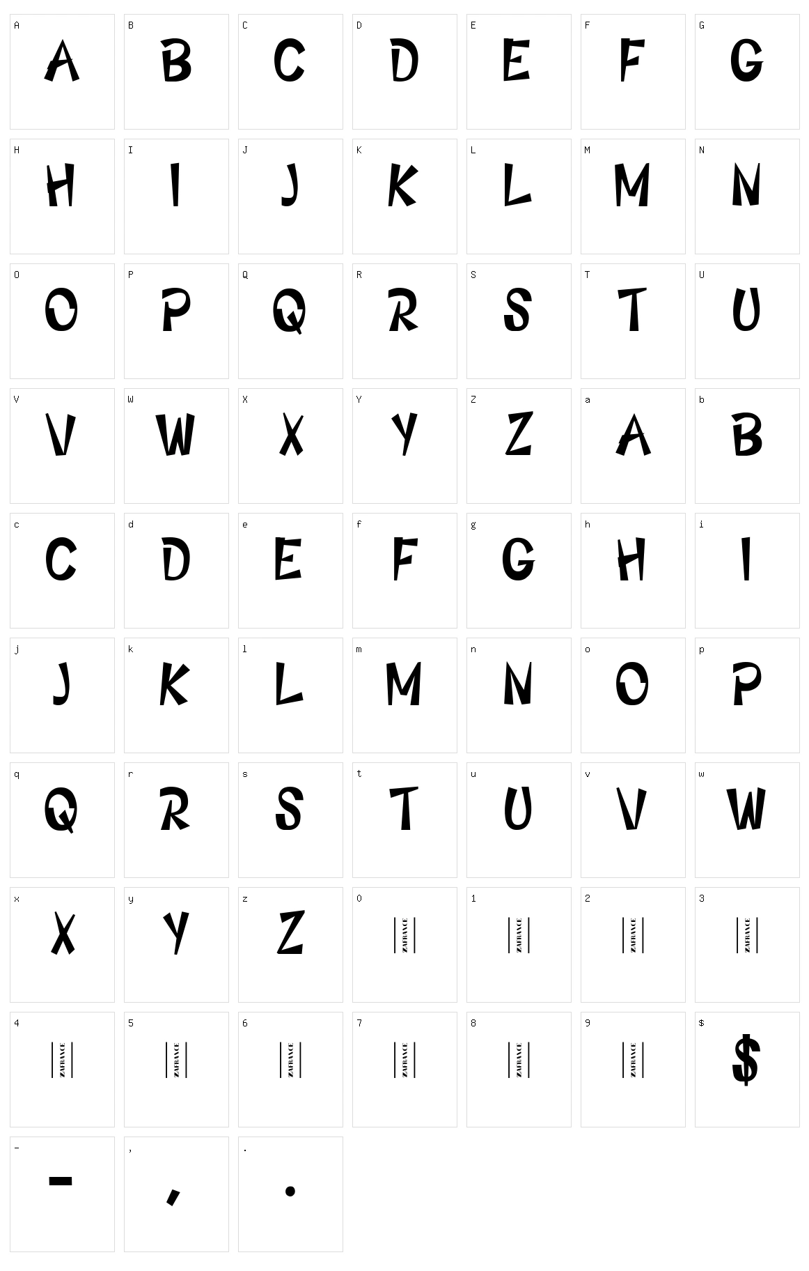 Nona Character Set