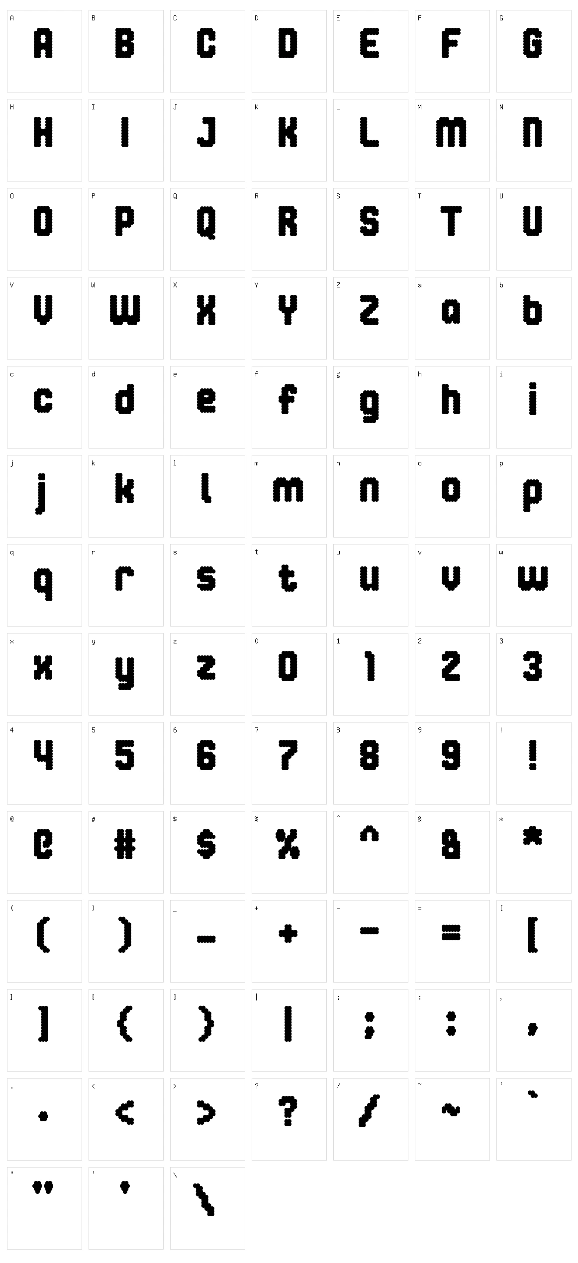 Notacumulus Character Set