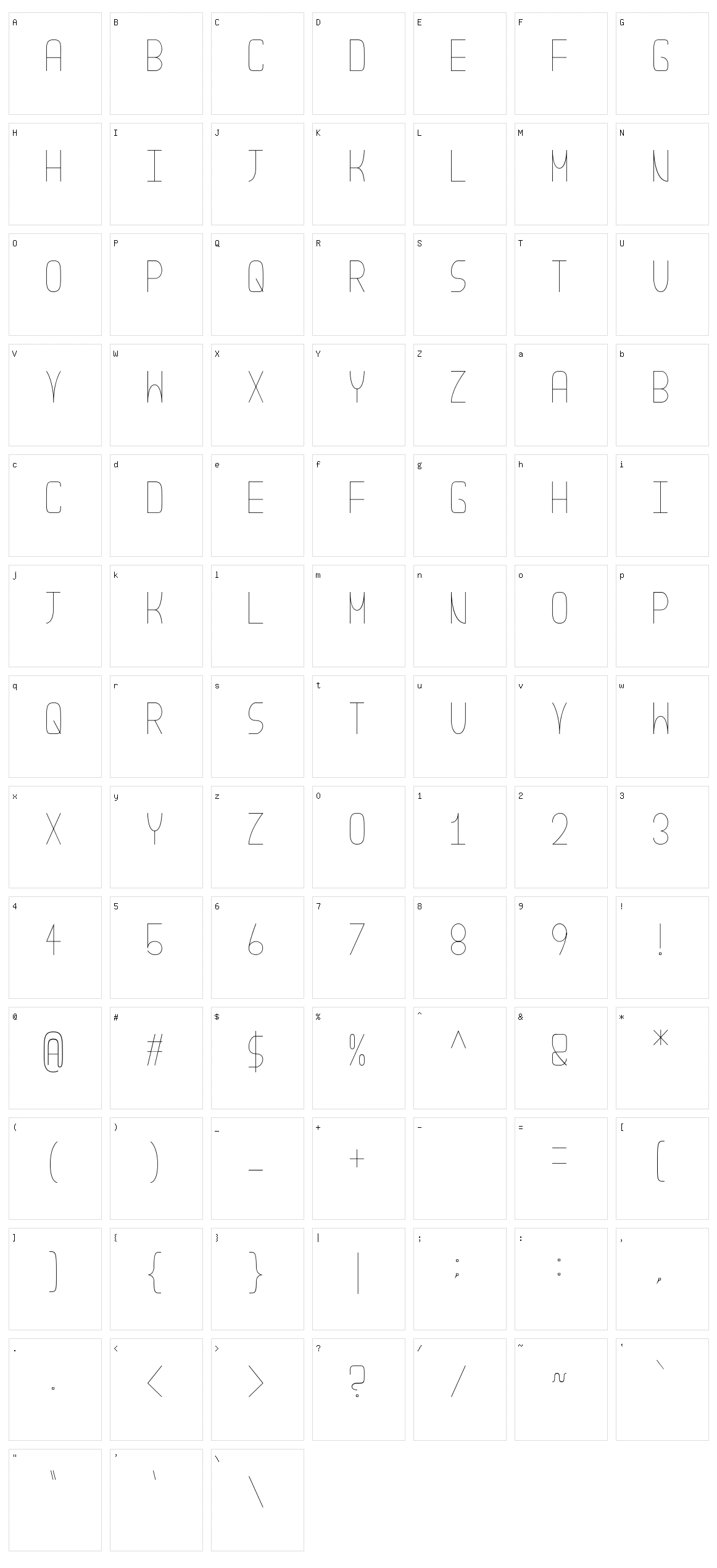 Nouveau Fontdue Character Set