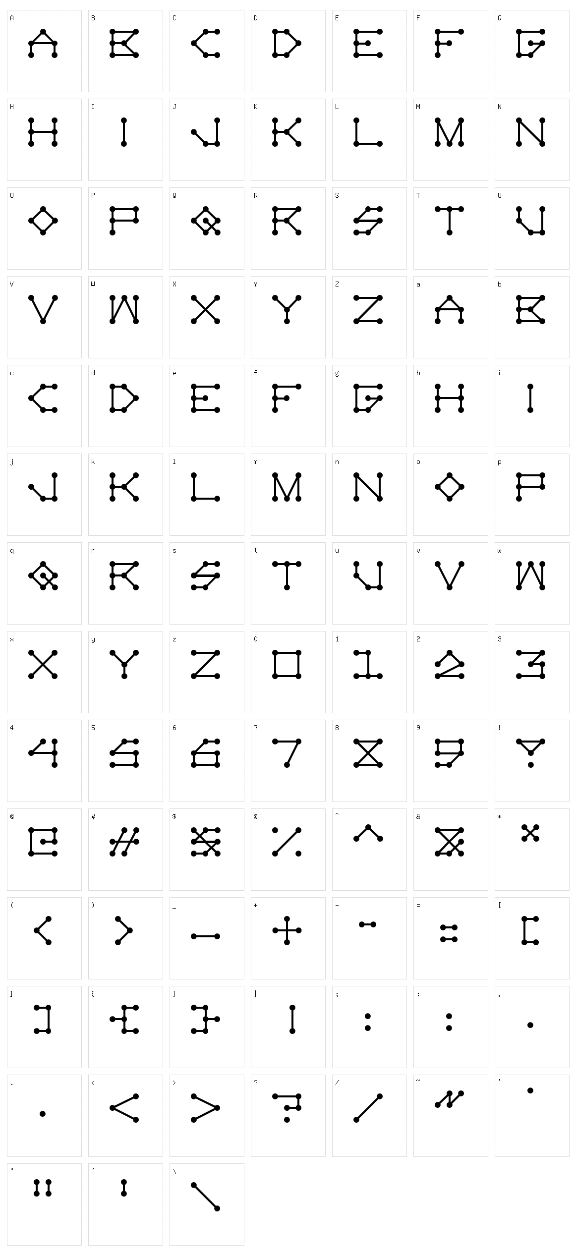 Novem Character Set