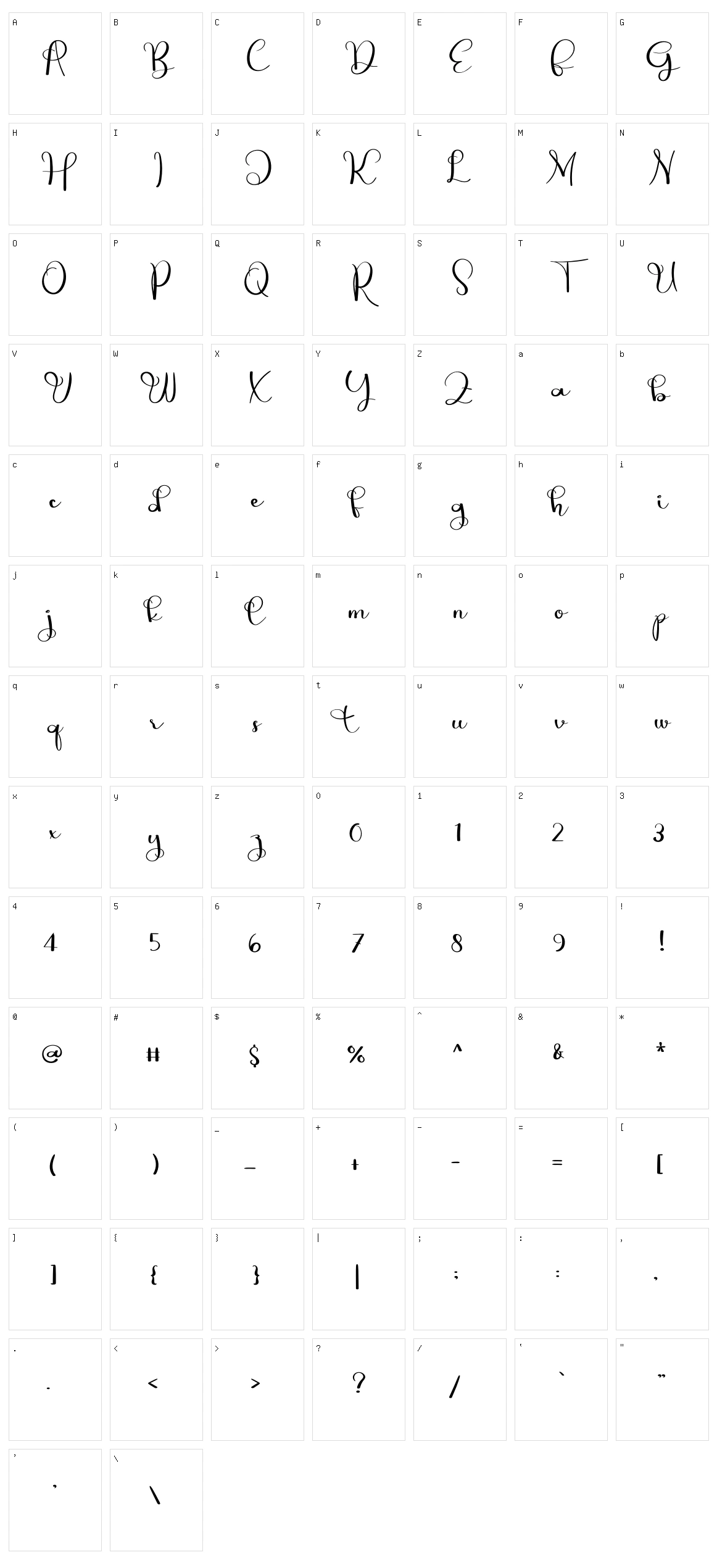 Luxury Signature Character Set