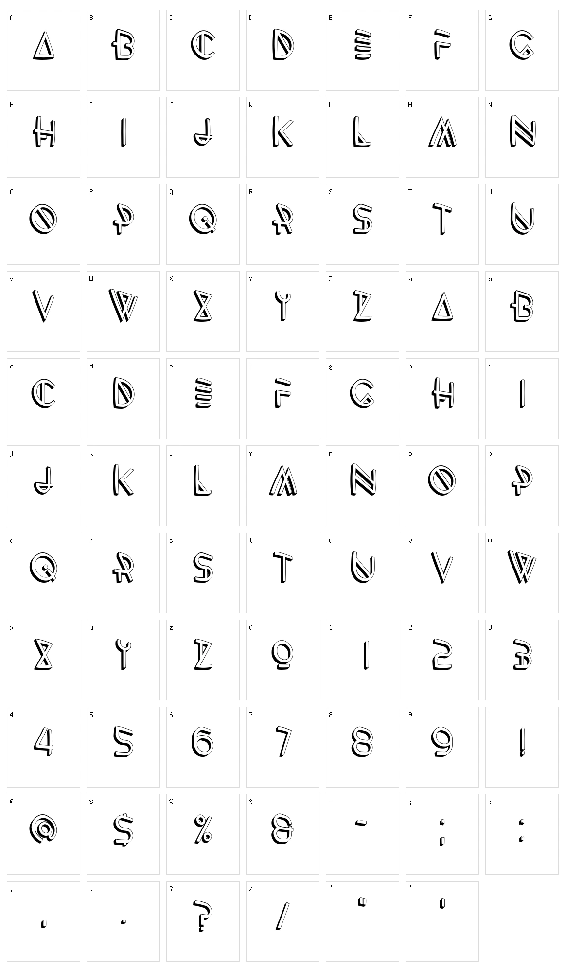 Odeon Character Set