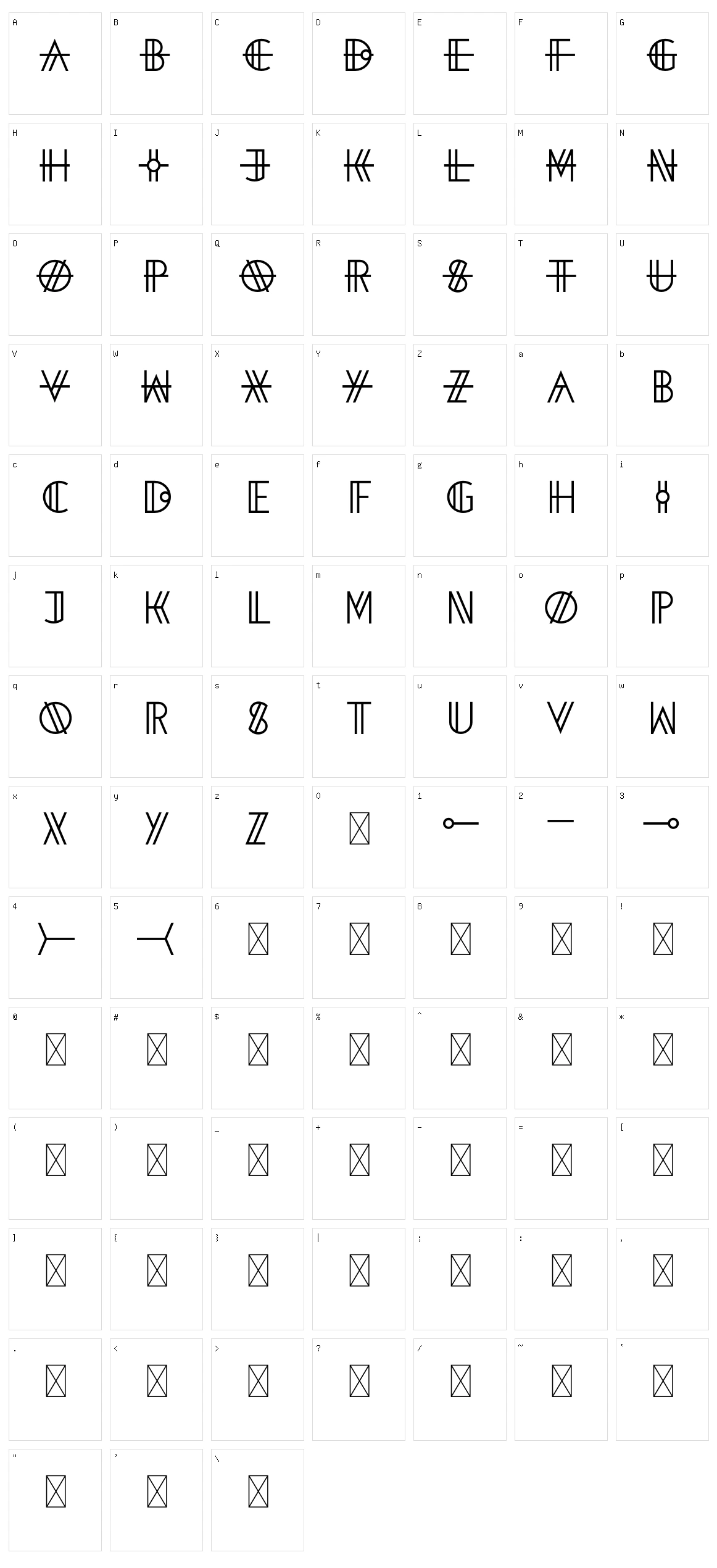 Ogham Character Set