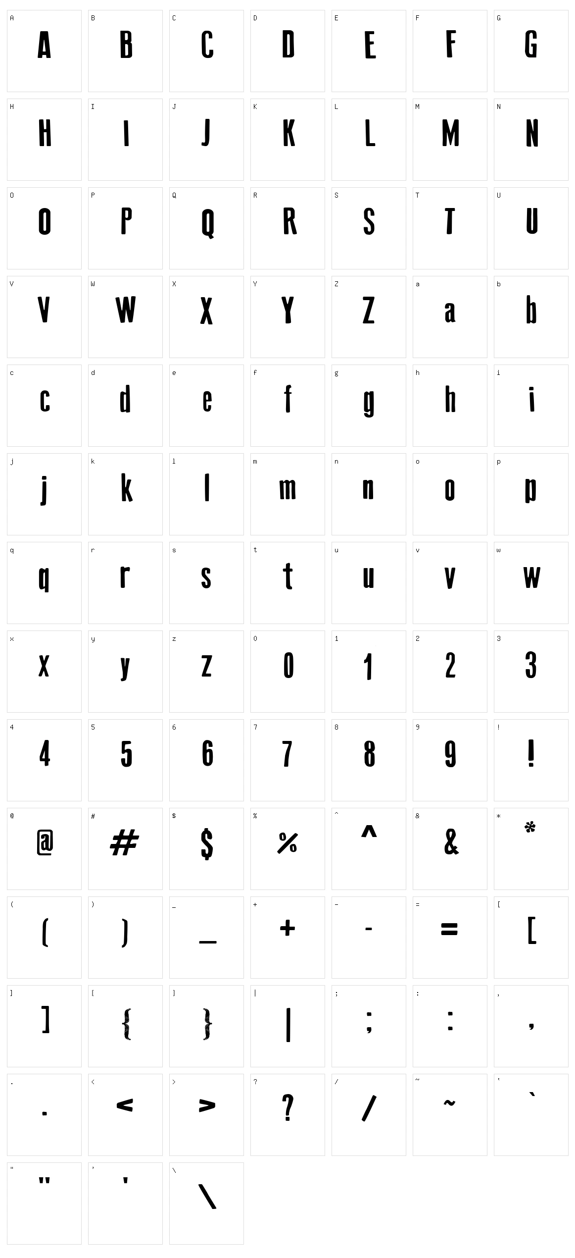 Old Press Original Character Set