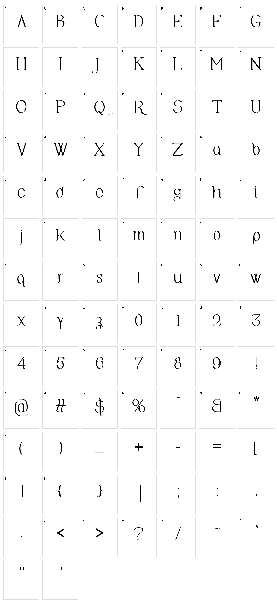 Olimpia Character Set