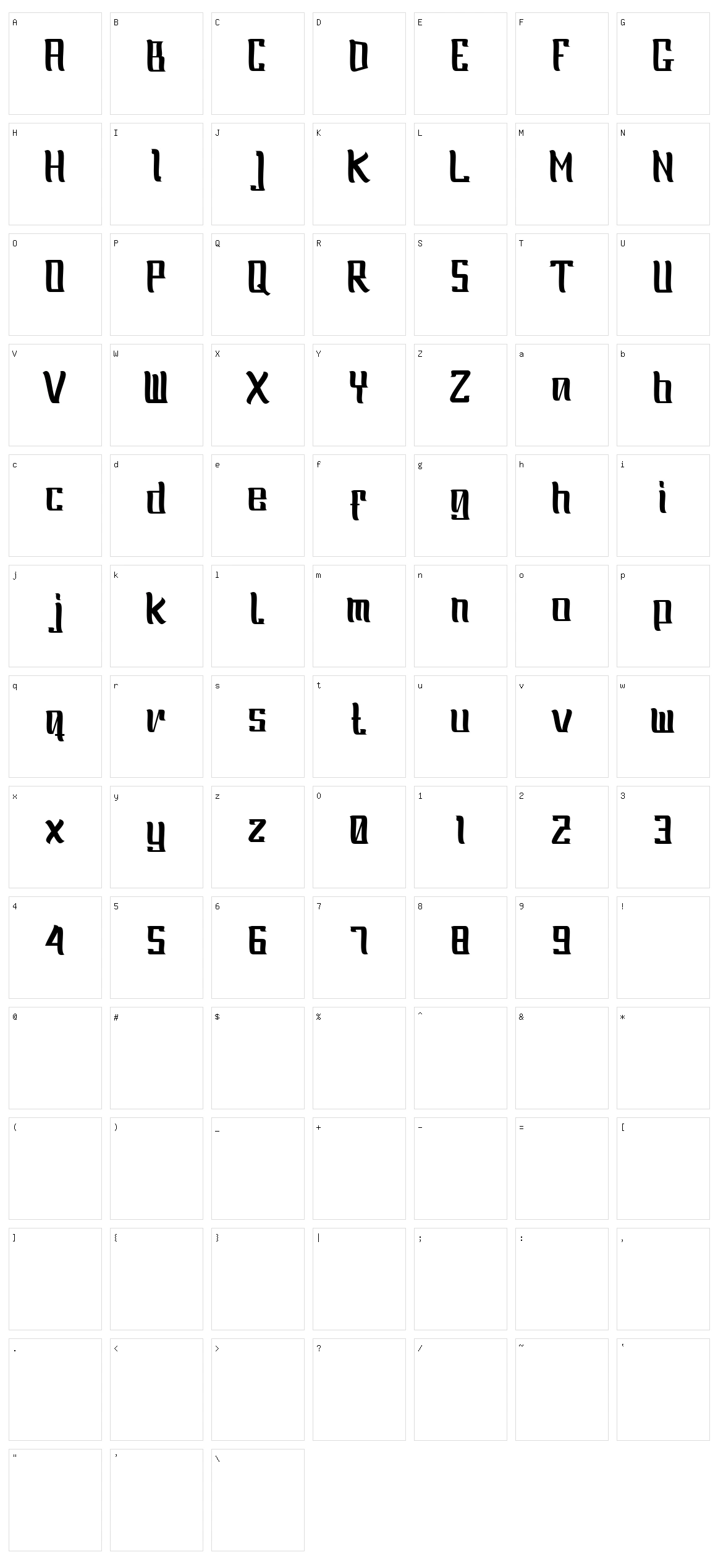 Oliver Character Set