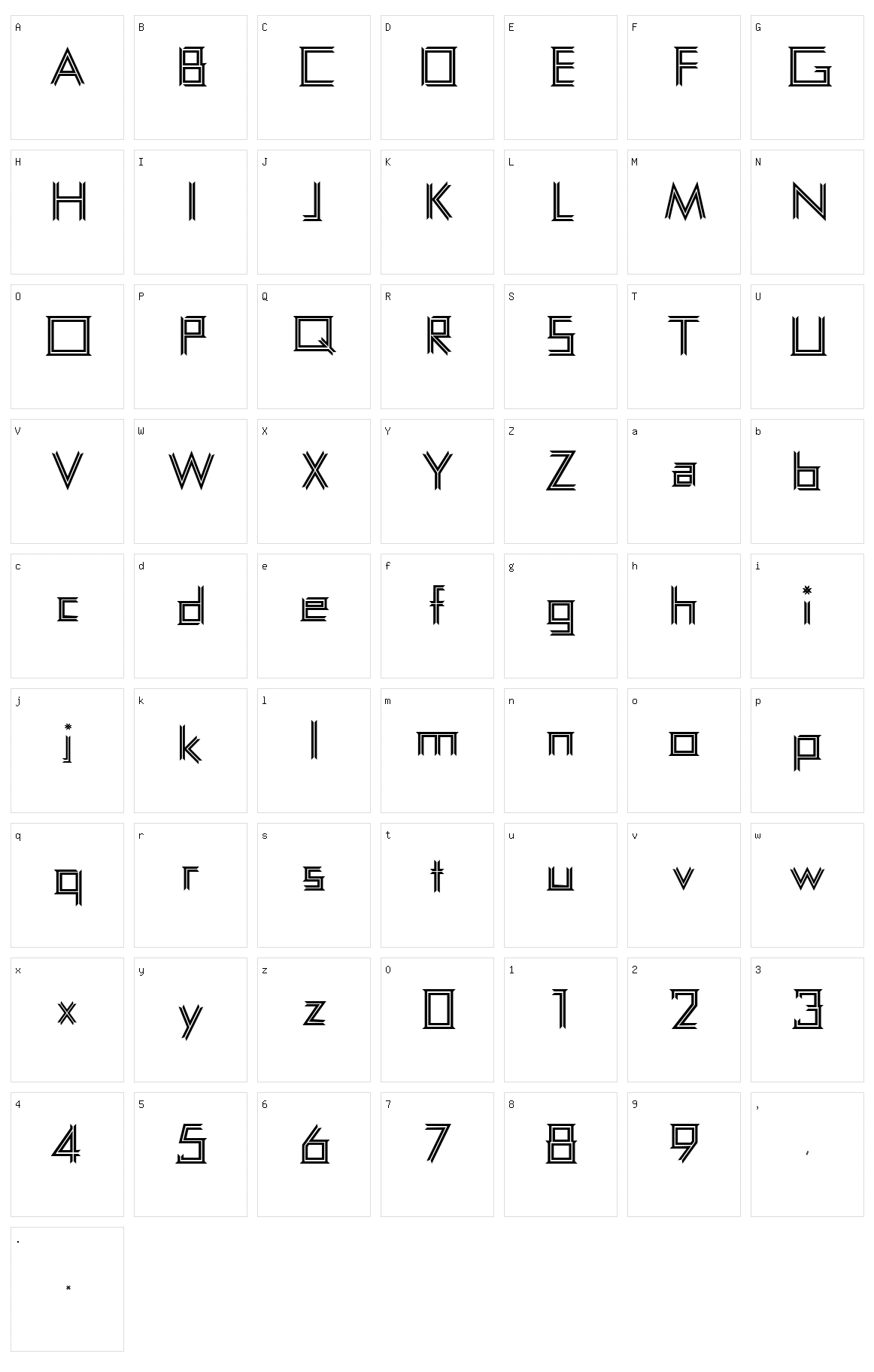 Ombak Inten Character Set