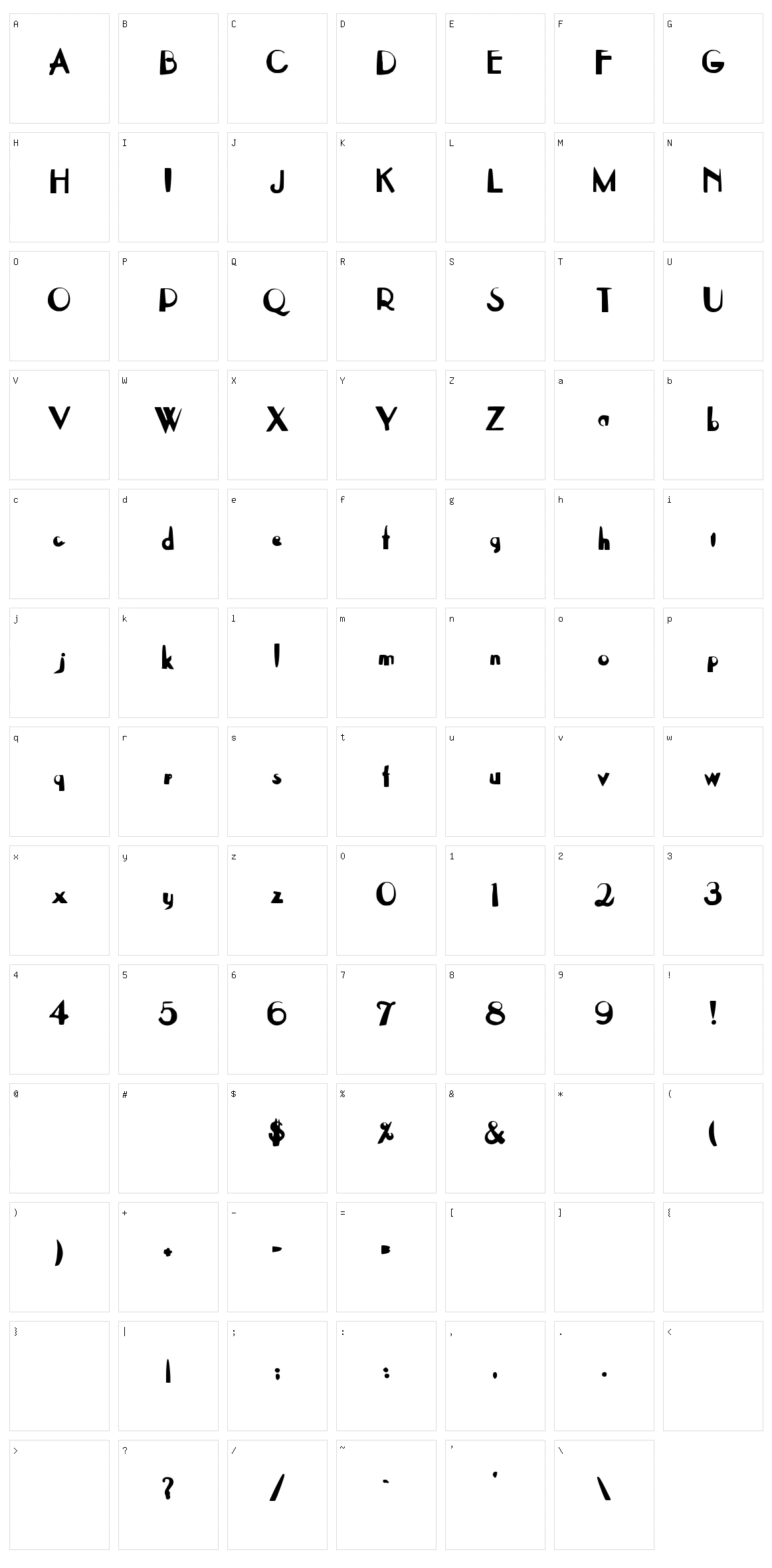 On the Left Character Set