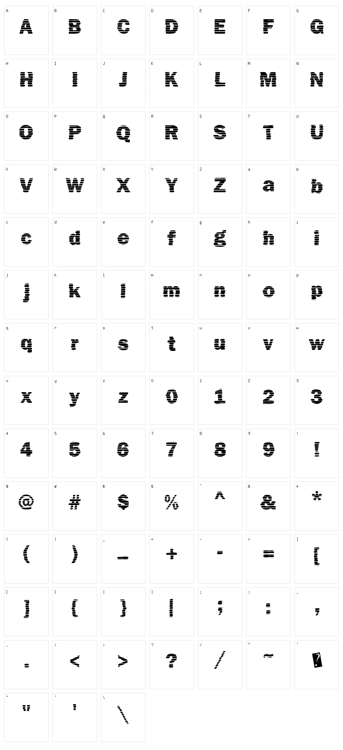 Open Bars Character Set