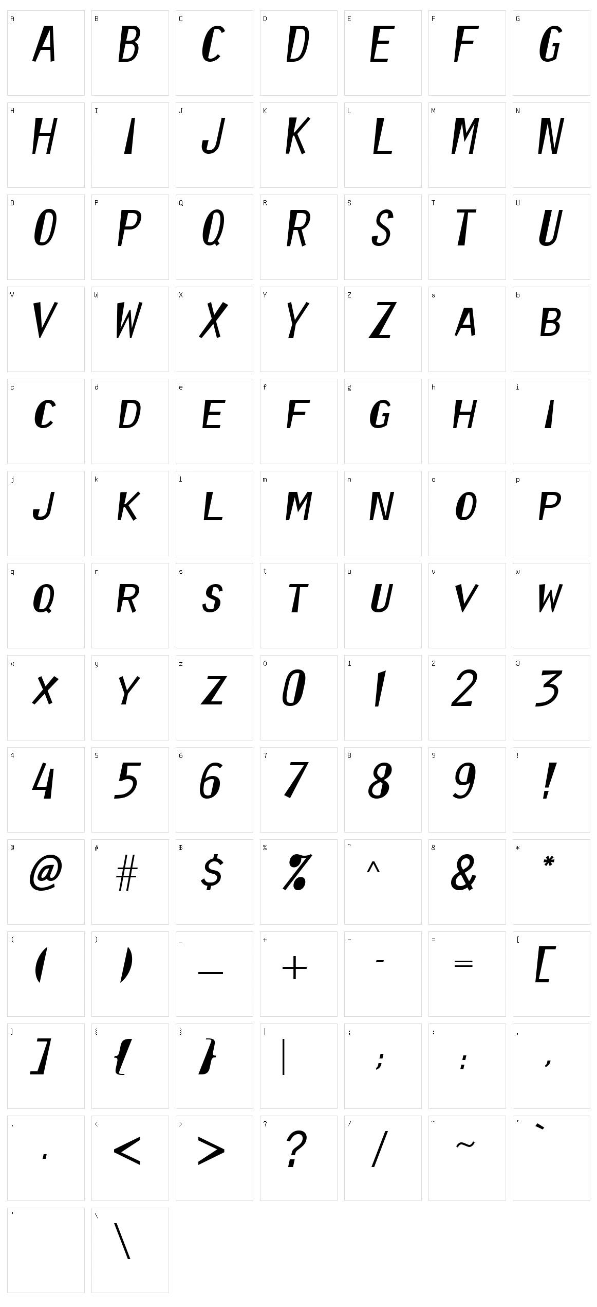 Orator Reformed Character Set