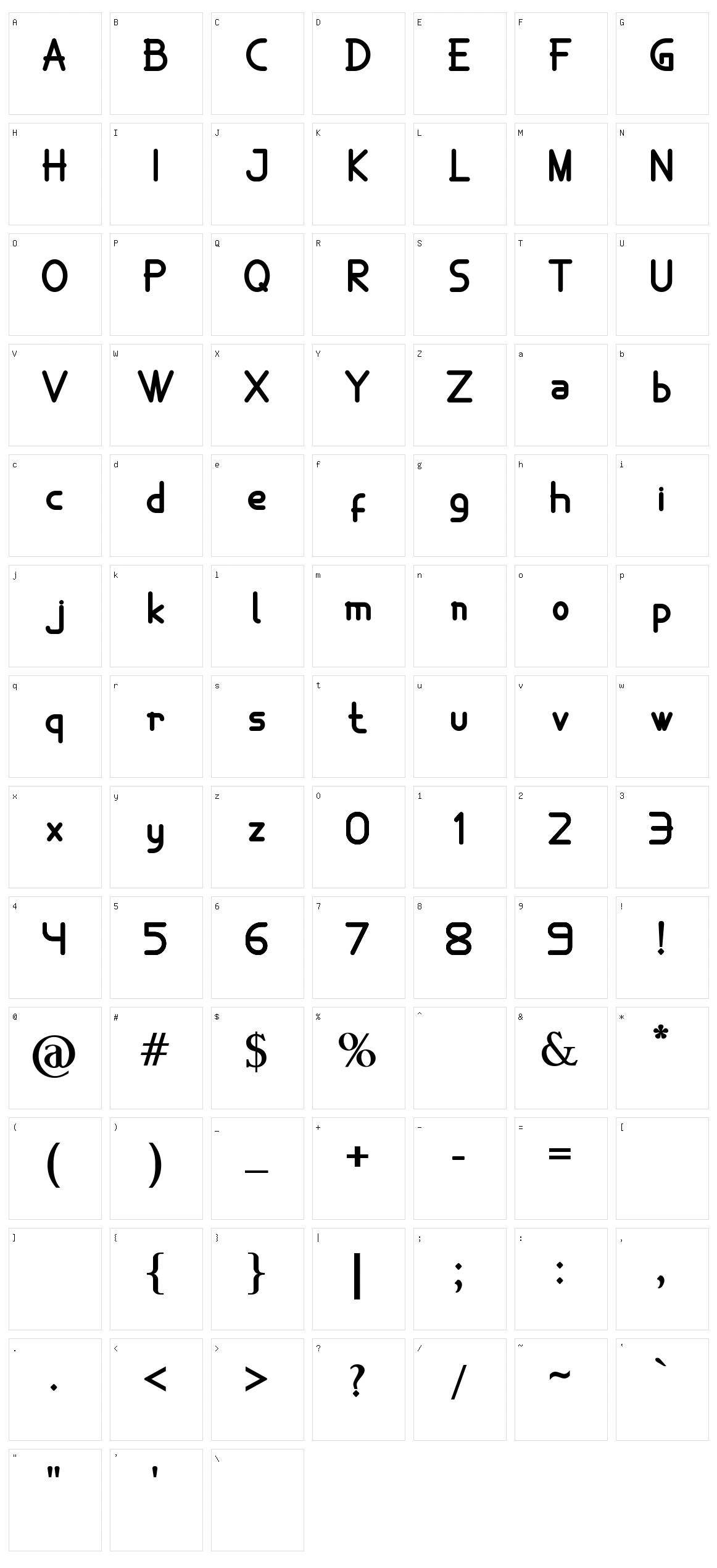 Orcef Character Set