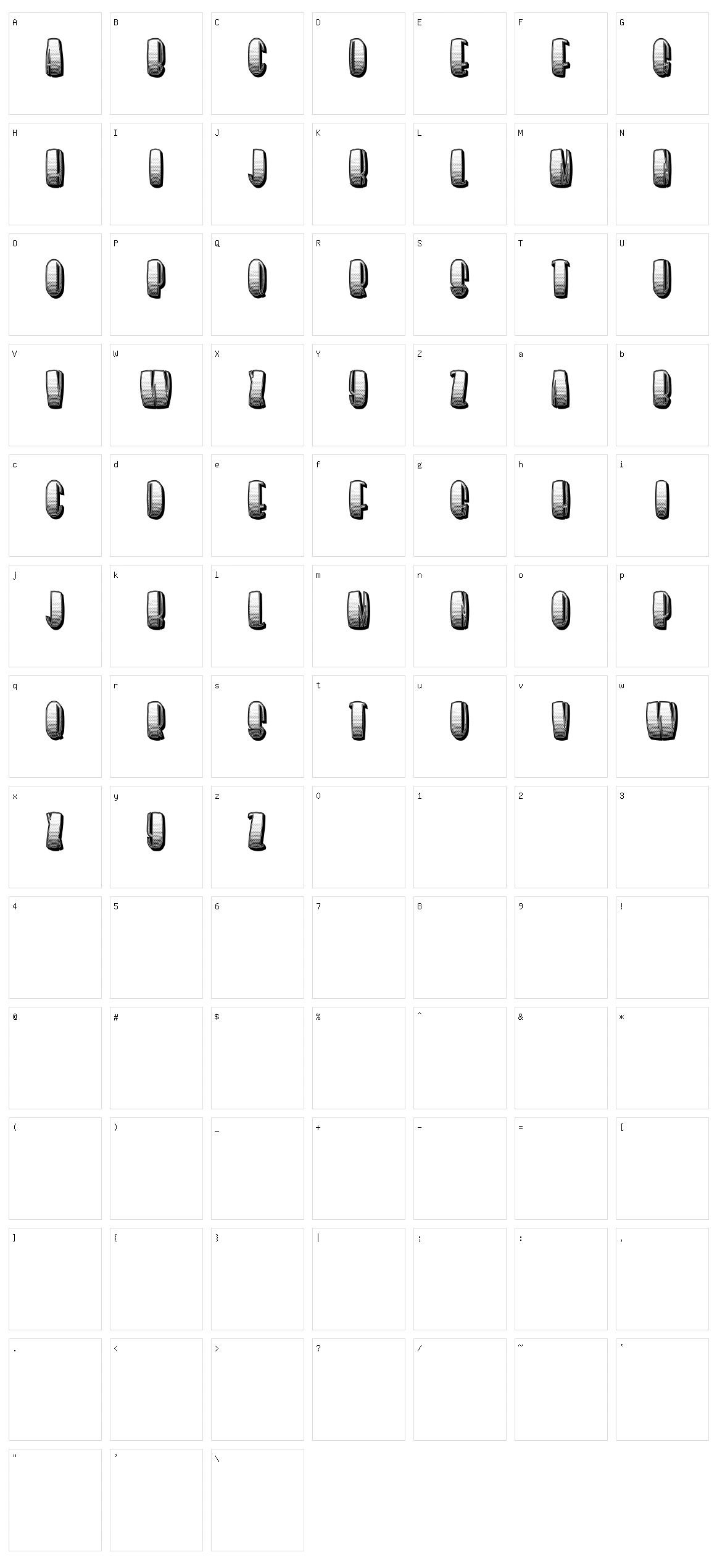 Organizer Character Set