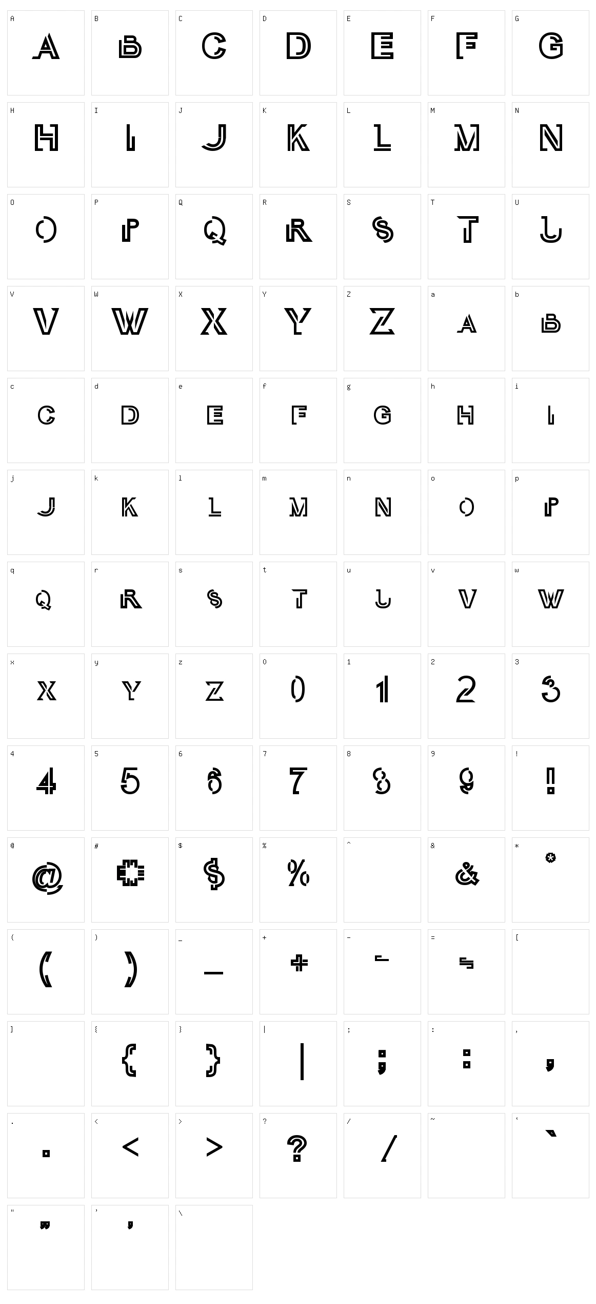 Oubli Cap Character Set