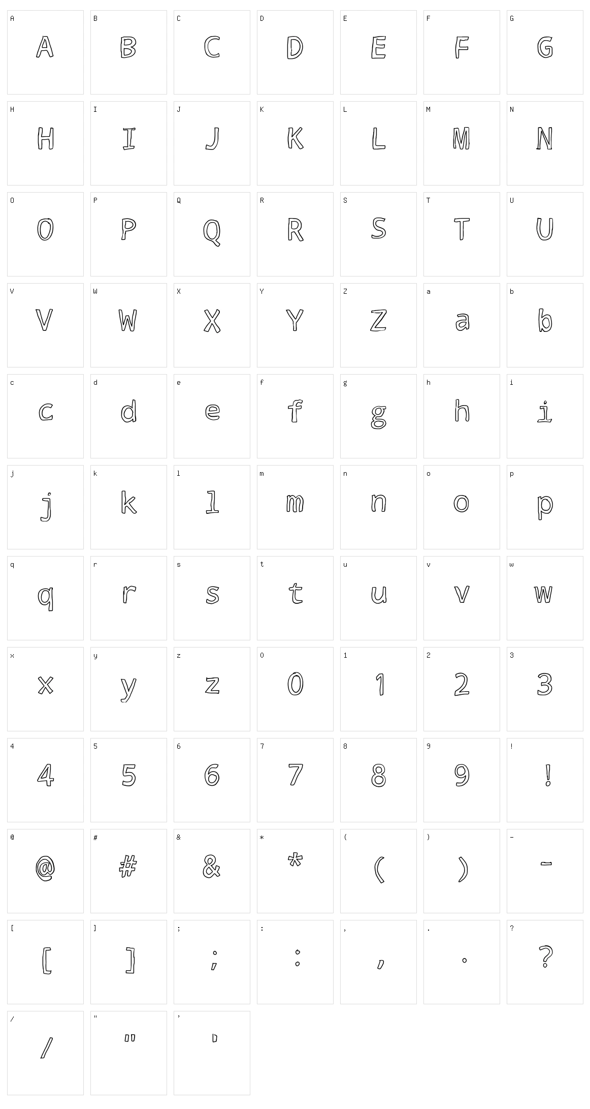Outline Character Set