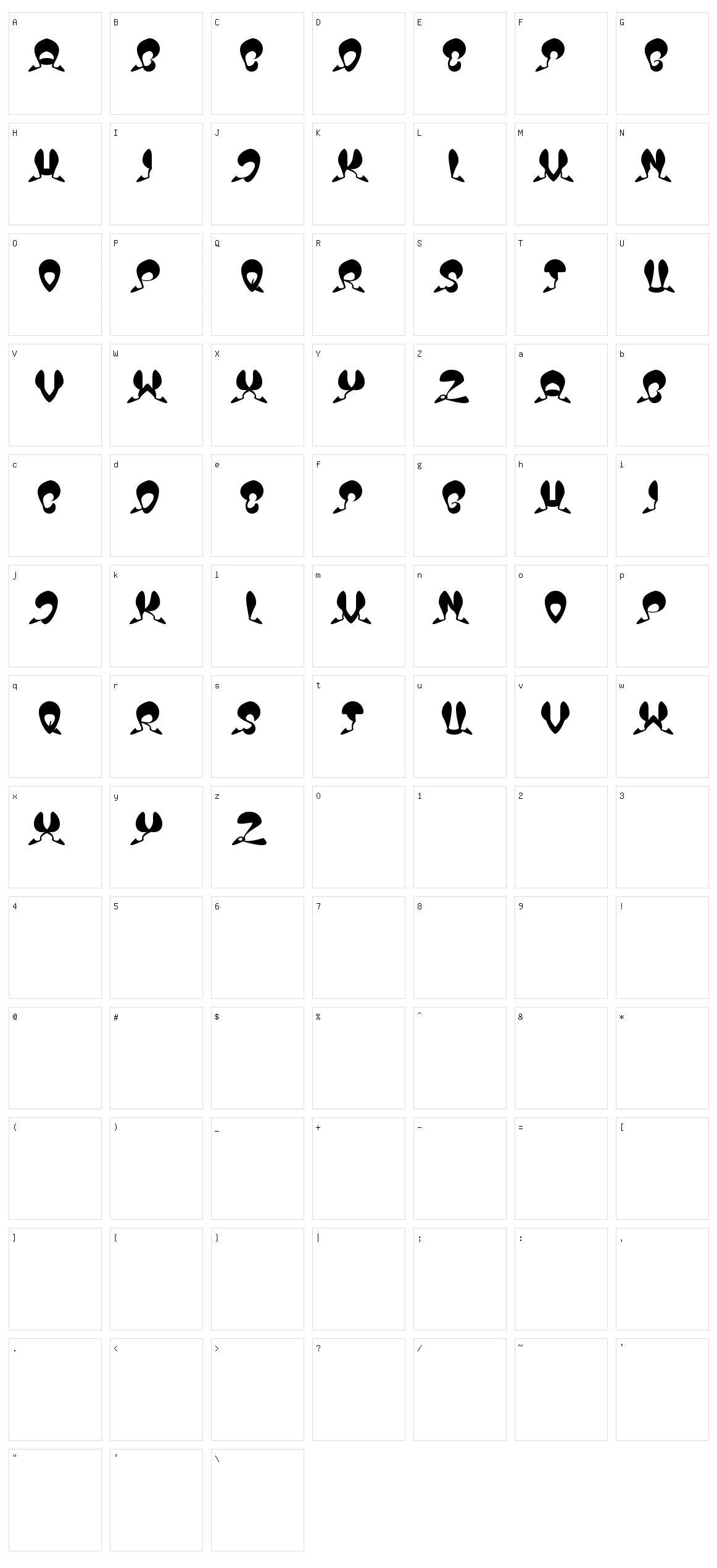 Over The Sky Character Set